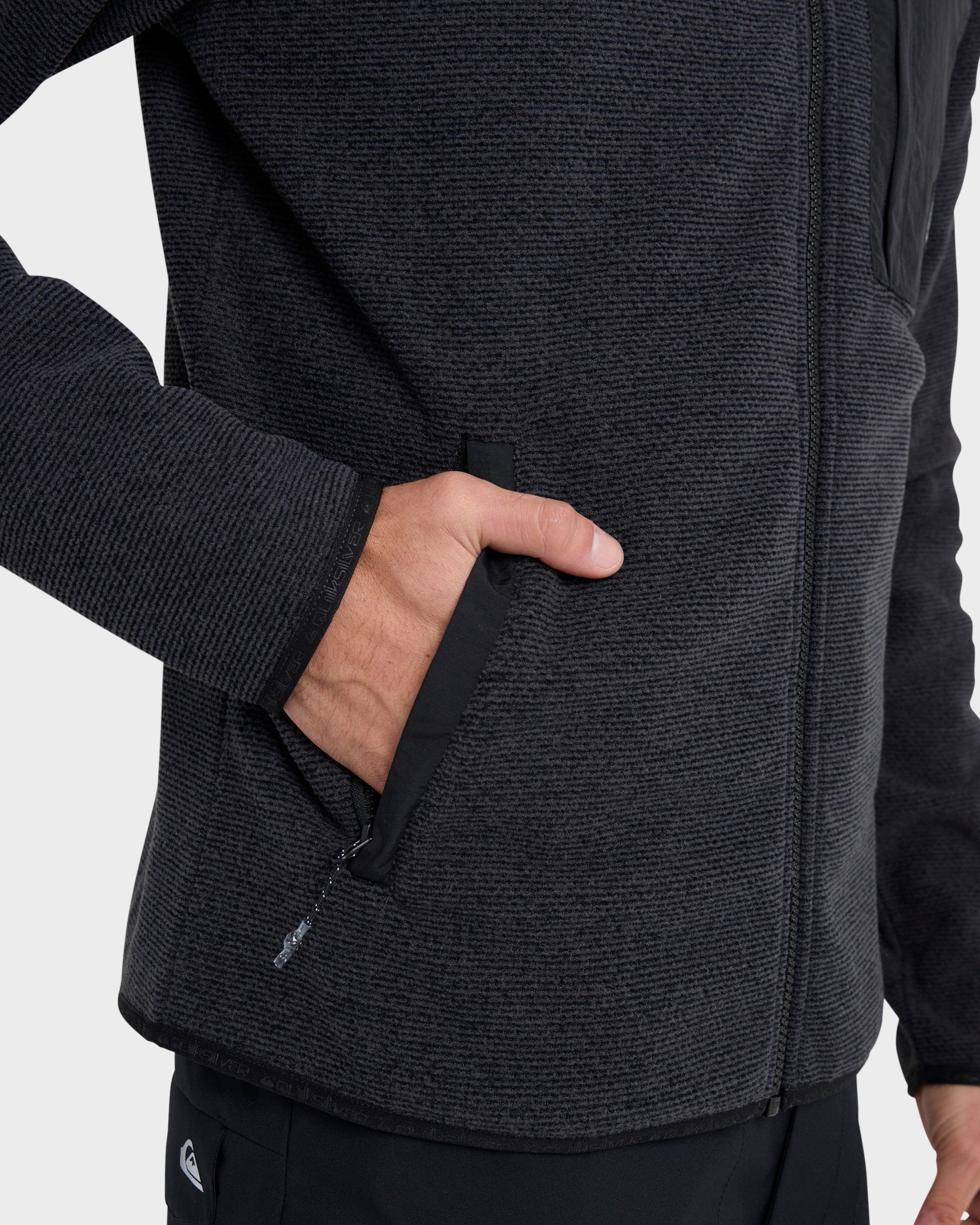 Aker Full Zip Technical Fleece - Black Black Quick Silver