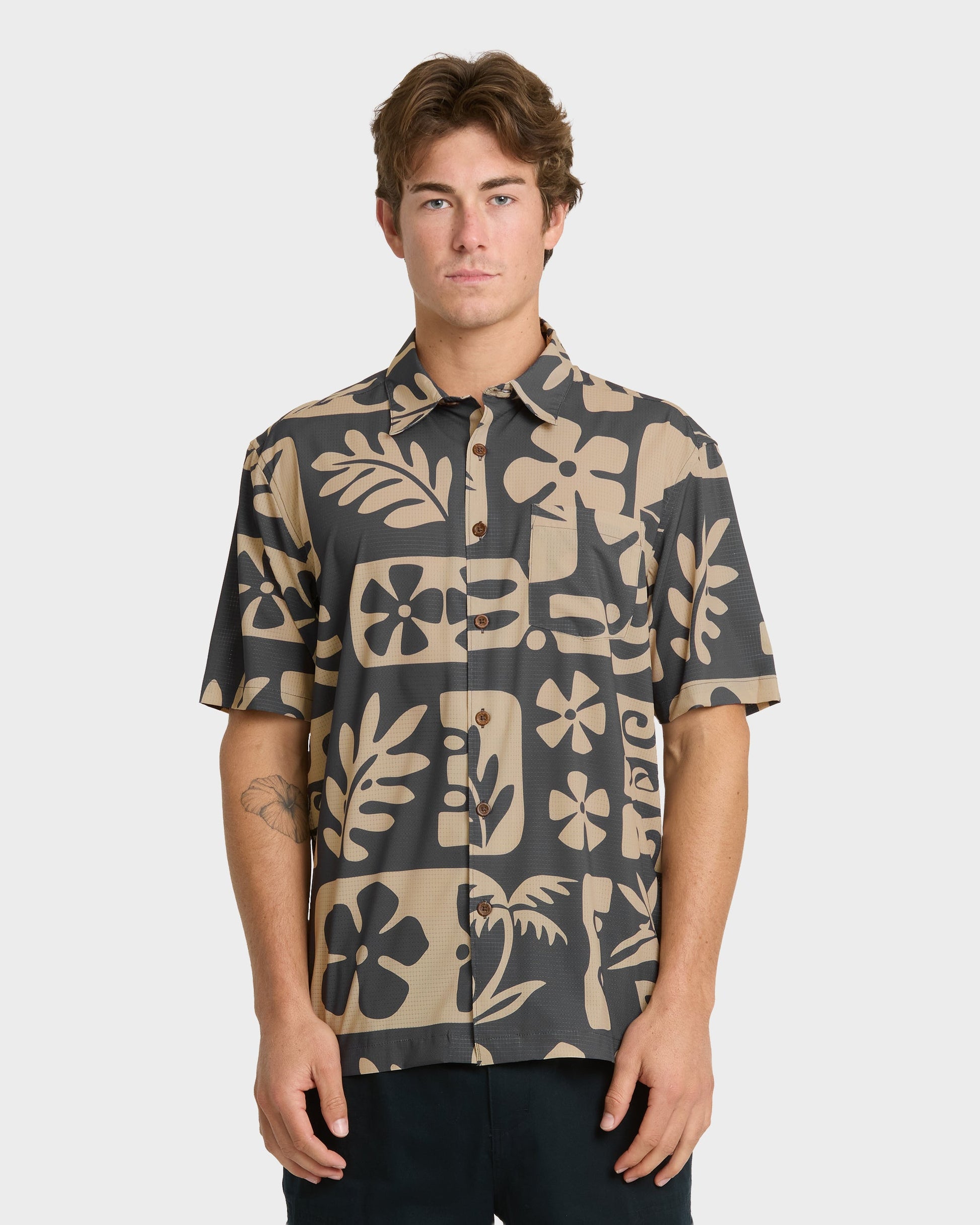 Waterman Dunes Shirt - Phantom Phantom Quick Silver