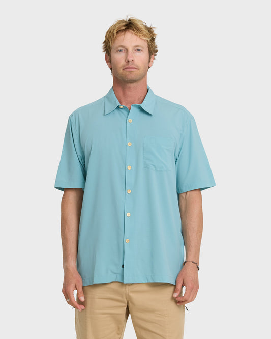 Chaser Short Sleeve Woven Shirt - Reef Waters Reef Waters Quick Silver