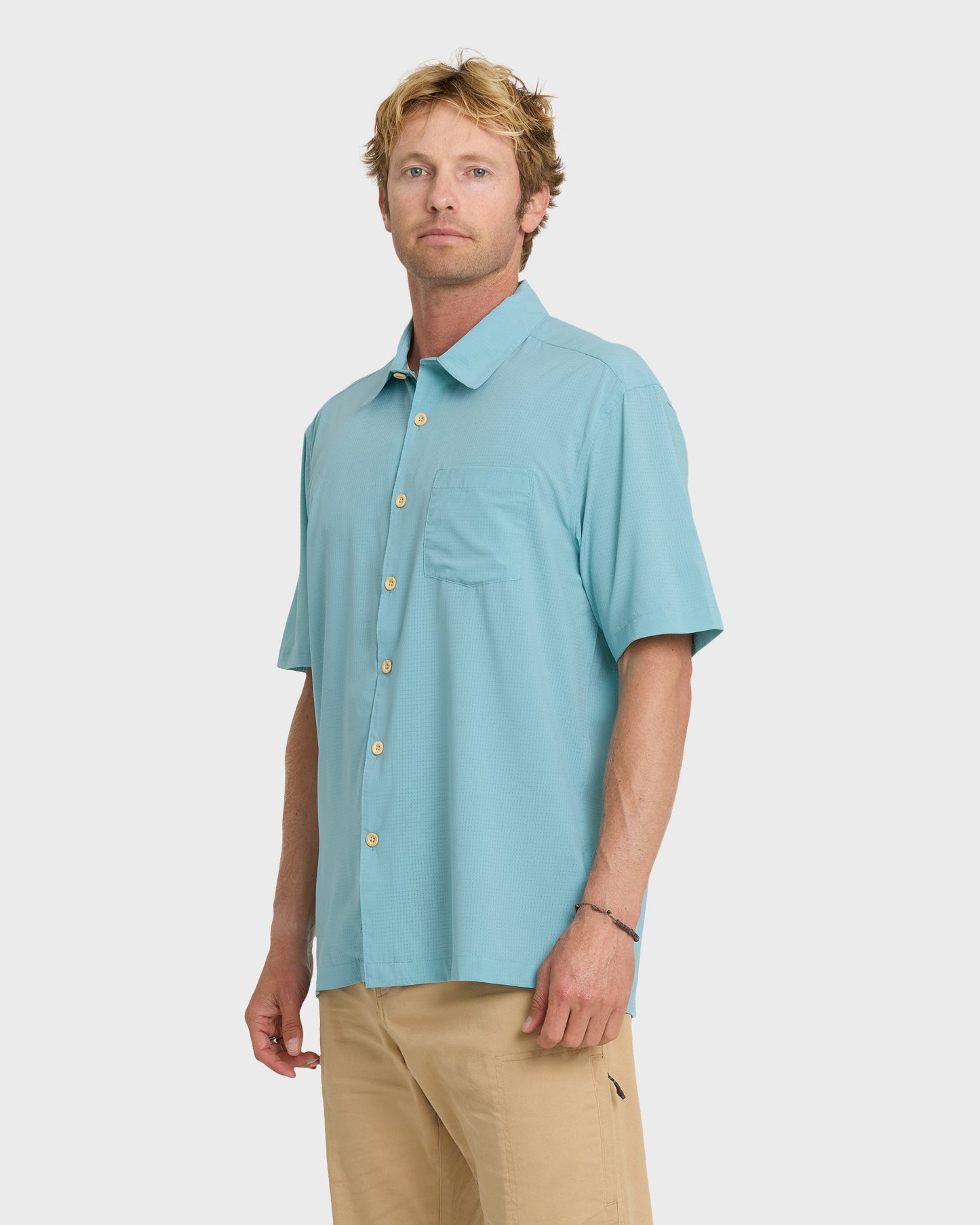 Chaser Short Sleeve Woven Shirt - Reef Waters Reef Waters Quick Silver