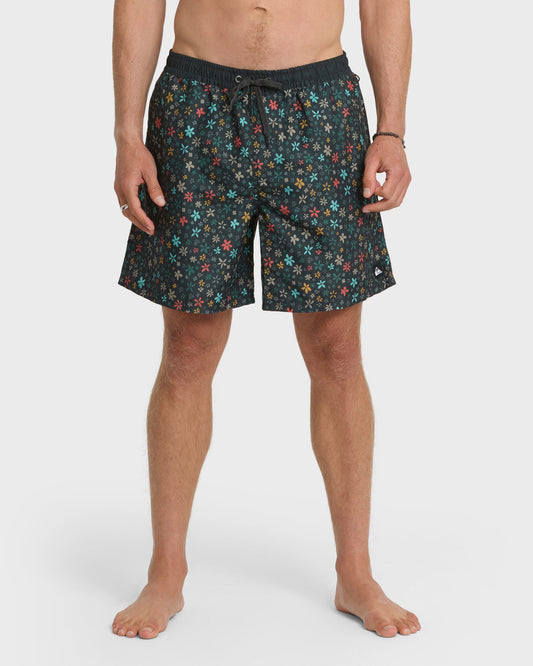 Everyday Ditsy Floral Swim Trunks - Black Black Quick Silver