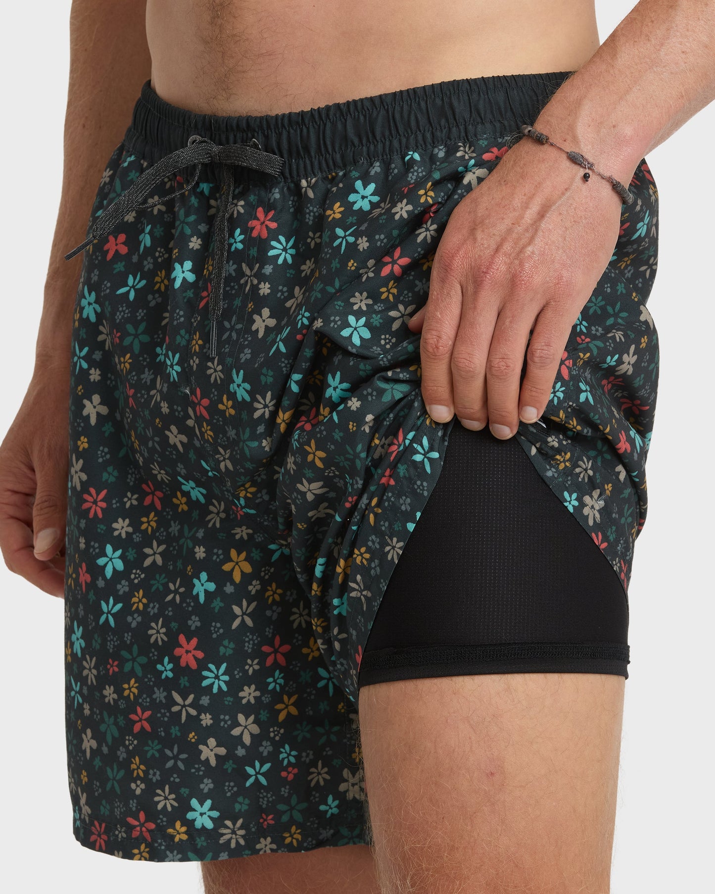 Everyday Ditsy Floral Swim Trunks - Black Black Quick Silver