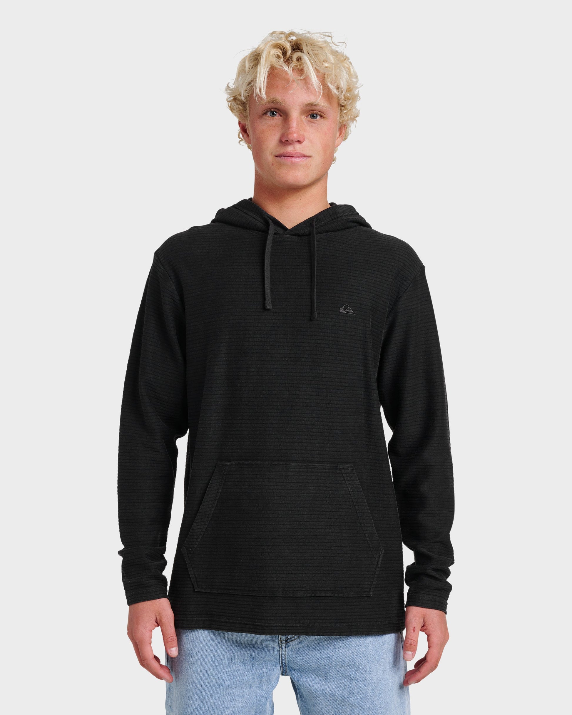 Alamitos Long Sleeve Hooded Top - Black Black Quick Silver