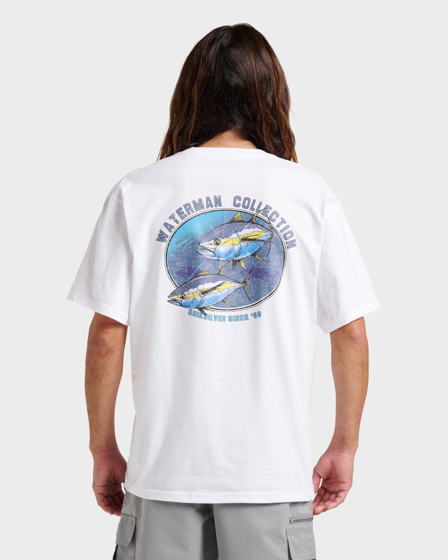 Waterman Double Ahi Classic T-shirt - White White Quick Silver