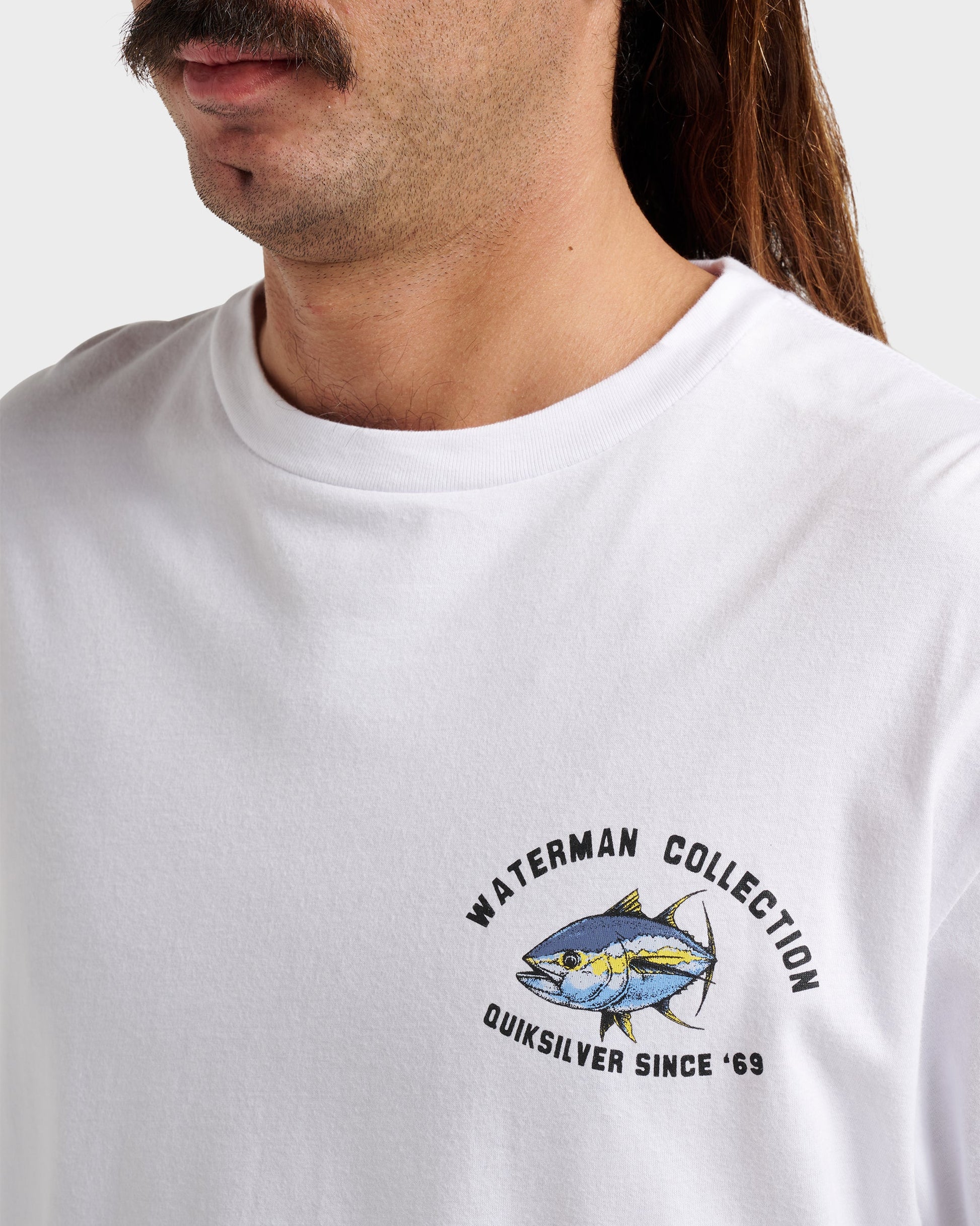 Waterman Double Ahi Classic T-shirt - White White Quick Silver