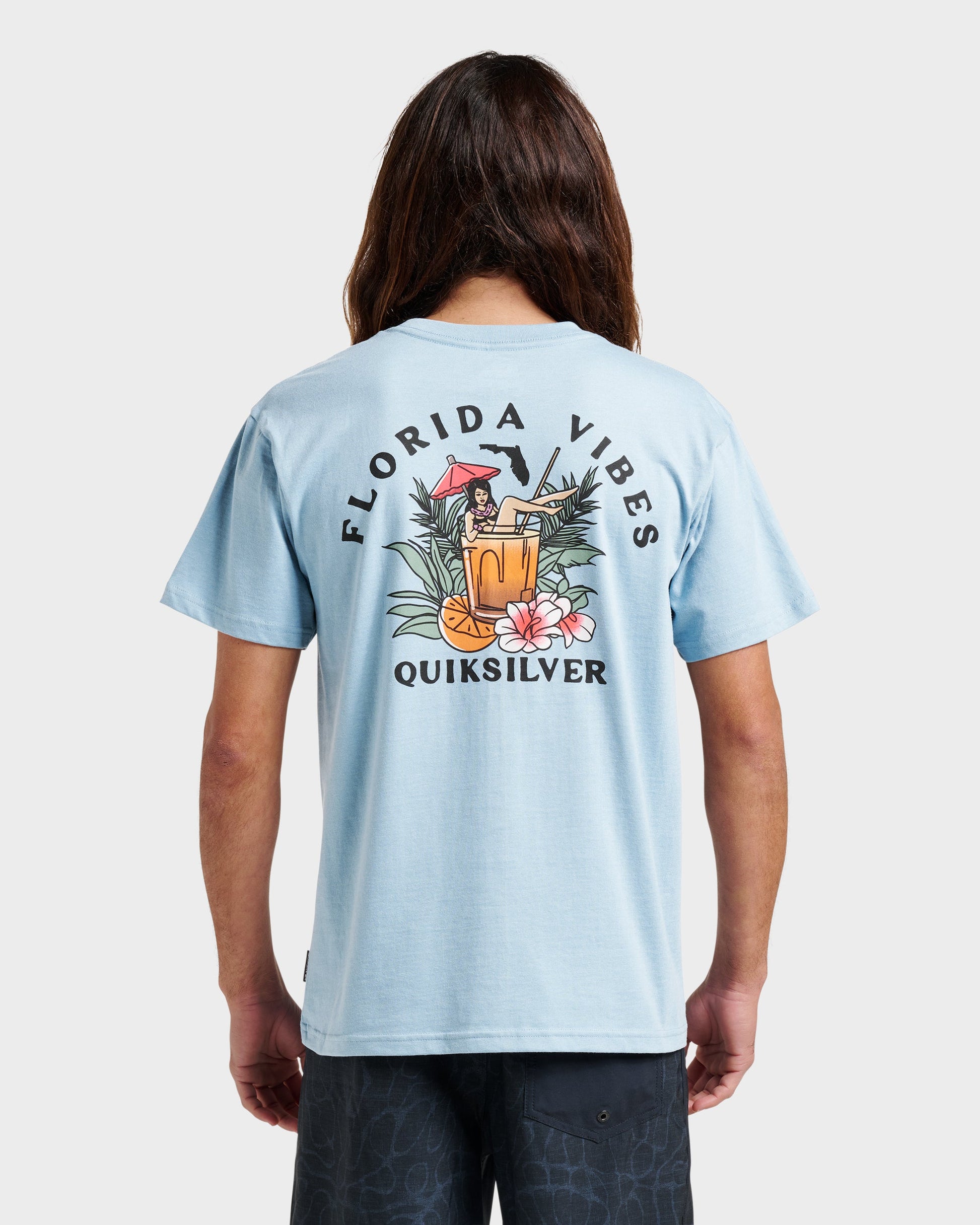 Fl Florida Vibes Classic T-shirt - Ashley Blue Heather Ashley Blue Heather Quick Silver