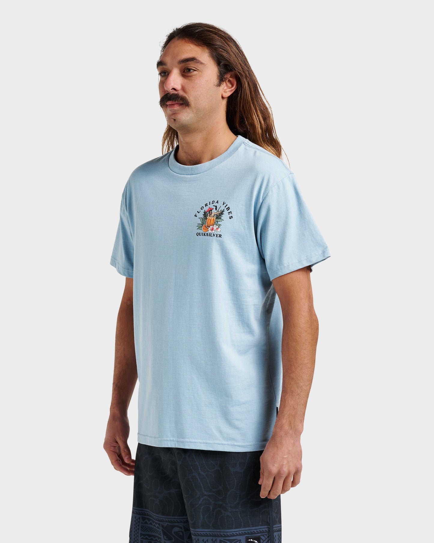 Fl Florida Vibes Classic T-shirt - Ashley Blue Heather Ashley Blue Heather Quick Silver