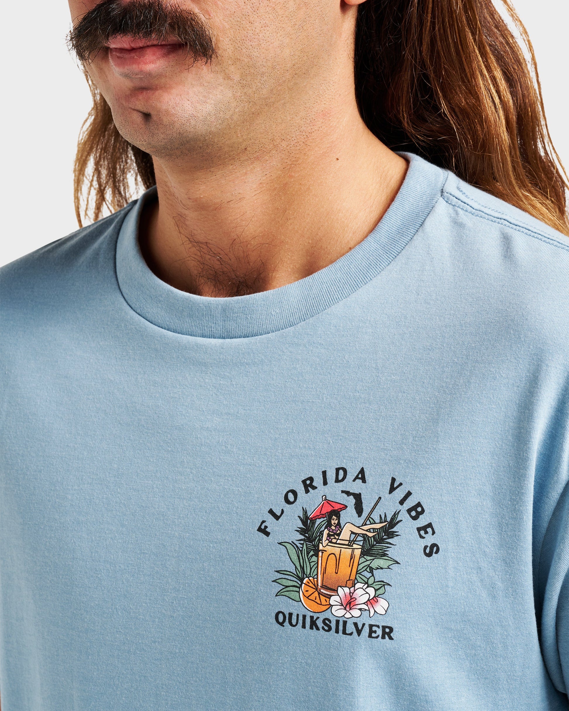 Fl Florida Vibes Classic T-shirt - Ashley Blue Heather Ashley Blue Heather Quick Silver
