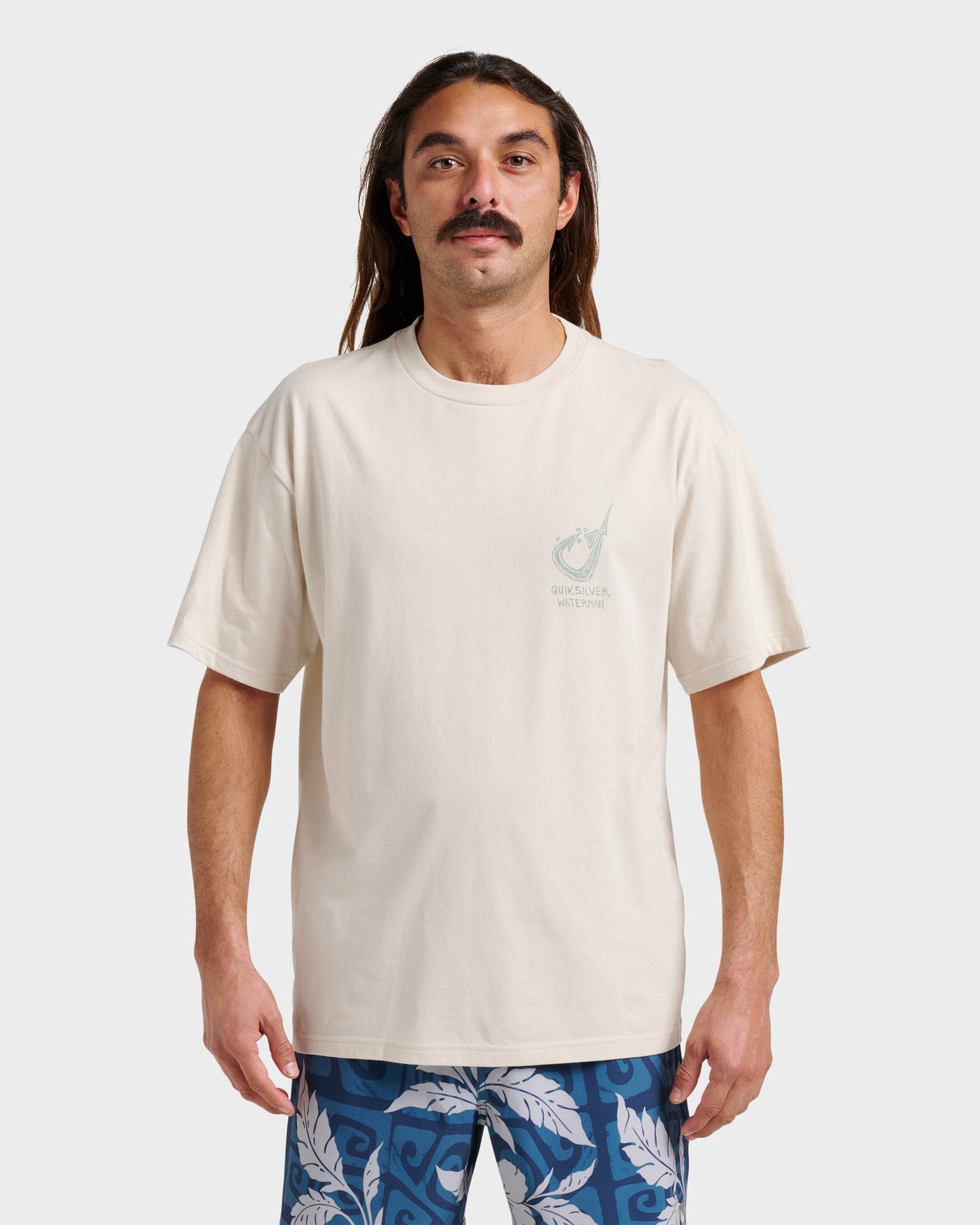Waterman Hooked On Classic T-shirt - Moonbeam Moonbeam Quick Silver