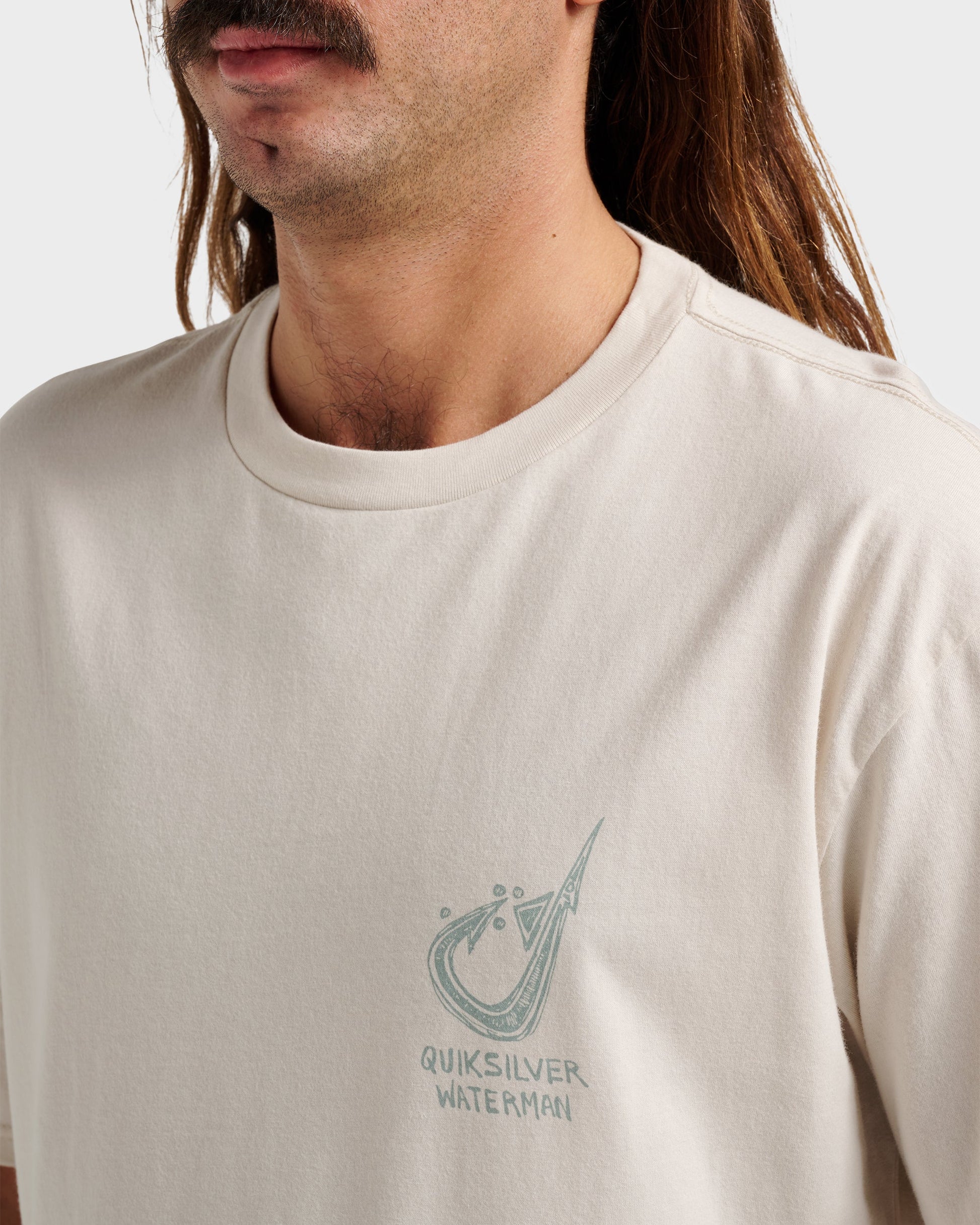 Waterman Hooked On Classic T-shirt - Moonbeam Moonbeam Quick Silver