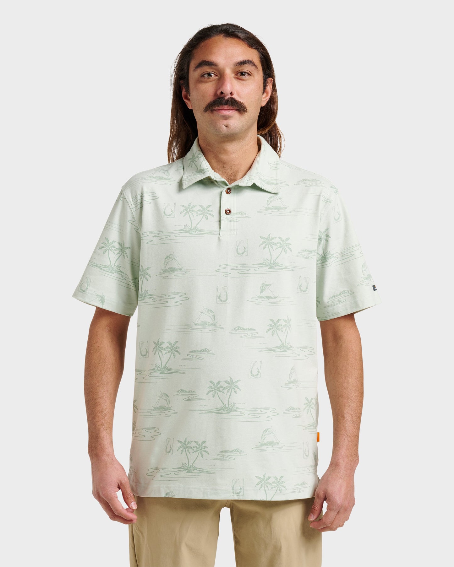 Waterman Island Daze Polo T-Shirt - Smoke Heahter Smoke Heahter Quick Silver