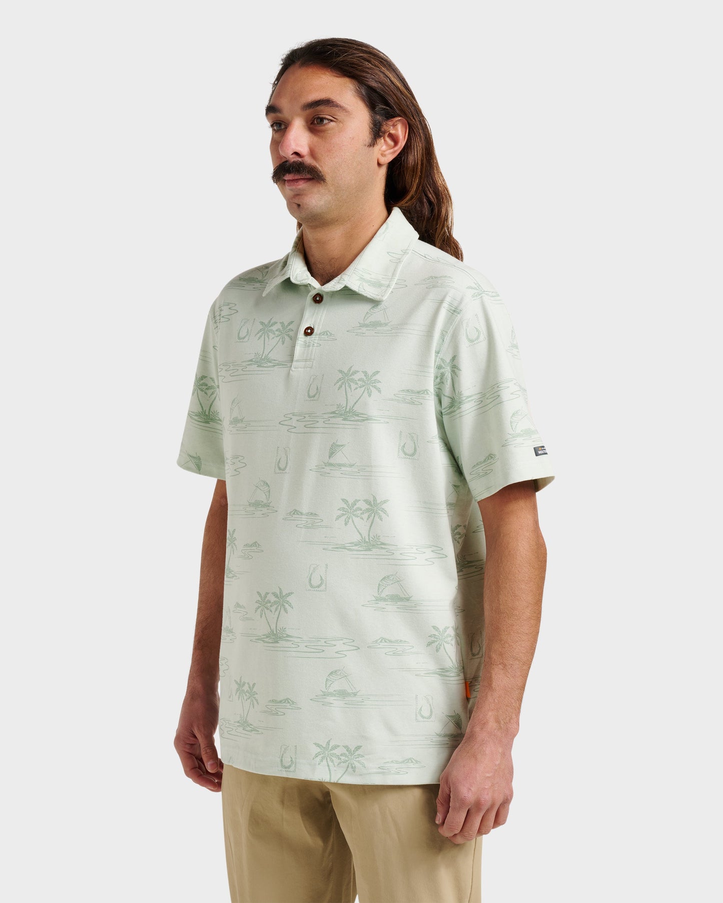 Waterman Island Daze Polo T-Shirt - Smoke Heahter Smoke Heahter Quick Silver