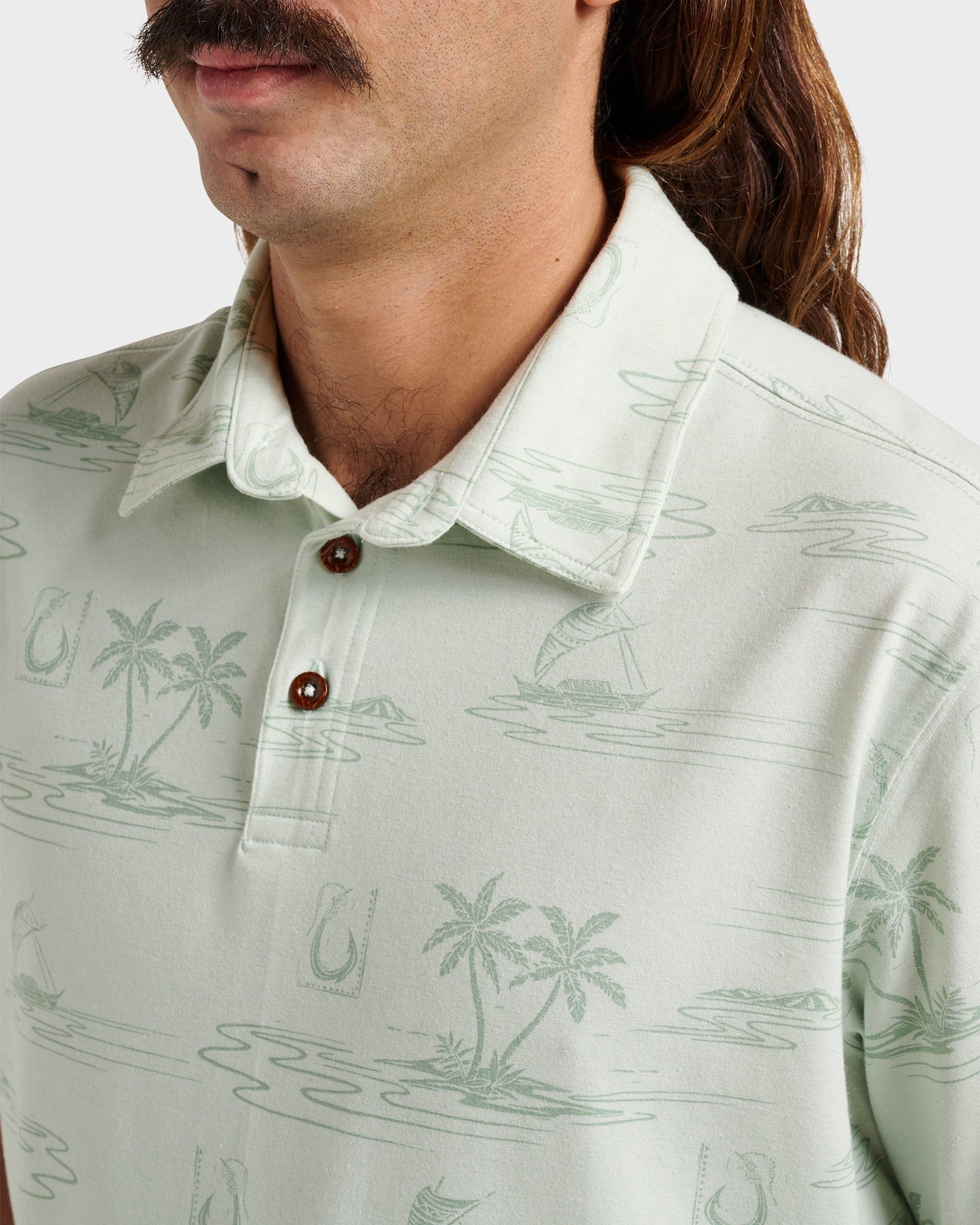 Waterman Island Daze Polo T-Shirt - Smoke Heahter Smoke Heahter Quick Silver