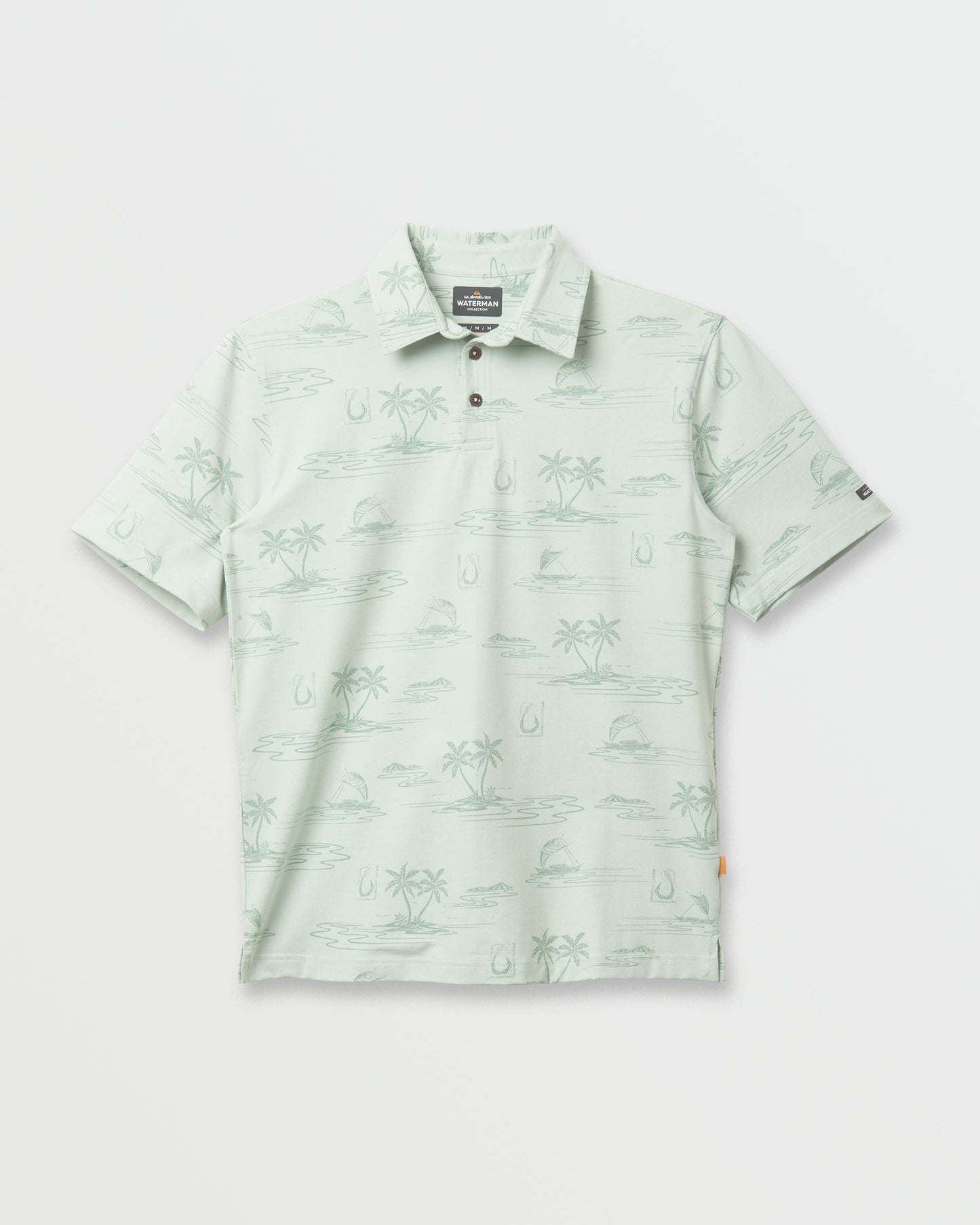 Waterman Island Daze Polo T-Shirt - Smoke Heahter Smoke Heahter Quick Silver
