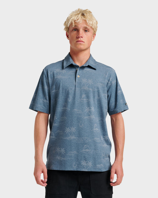 Waterman Island Daze Polo T-Shirt - Real Teal Heather Real Teal Heather Quick Silver