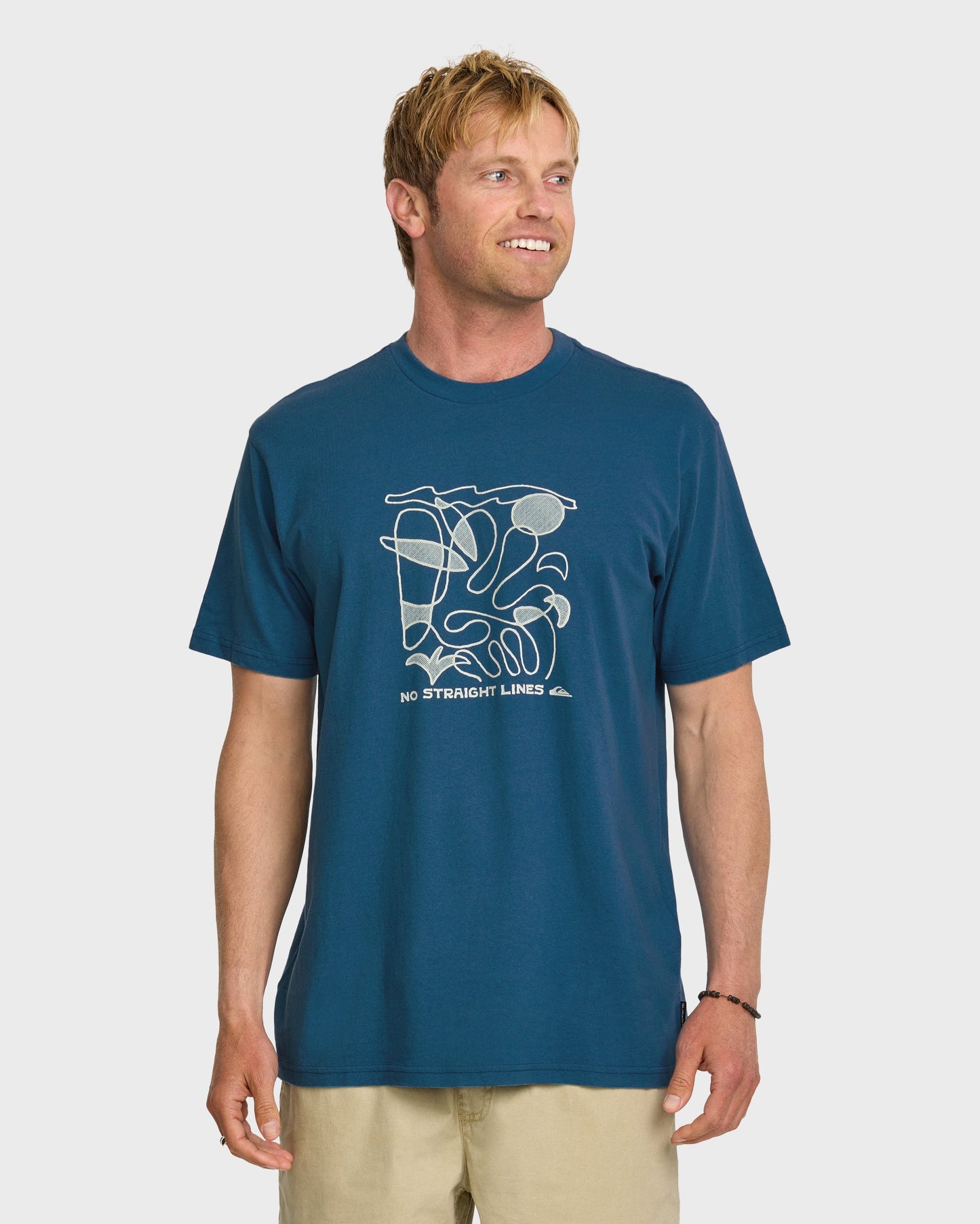 No Straight Lines Stw T-Shirt - Blue Steel Blue Steel Quick Silver