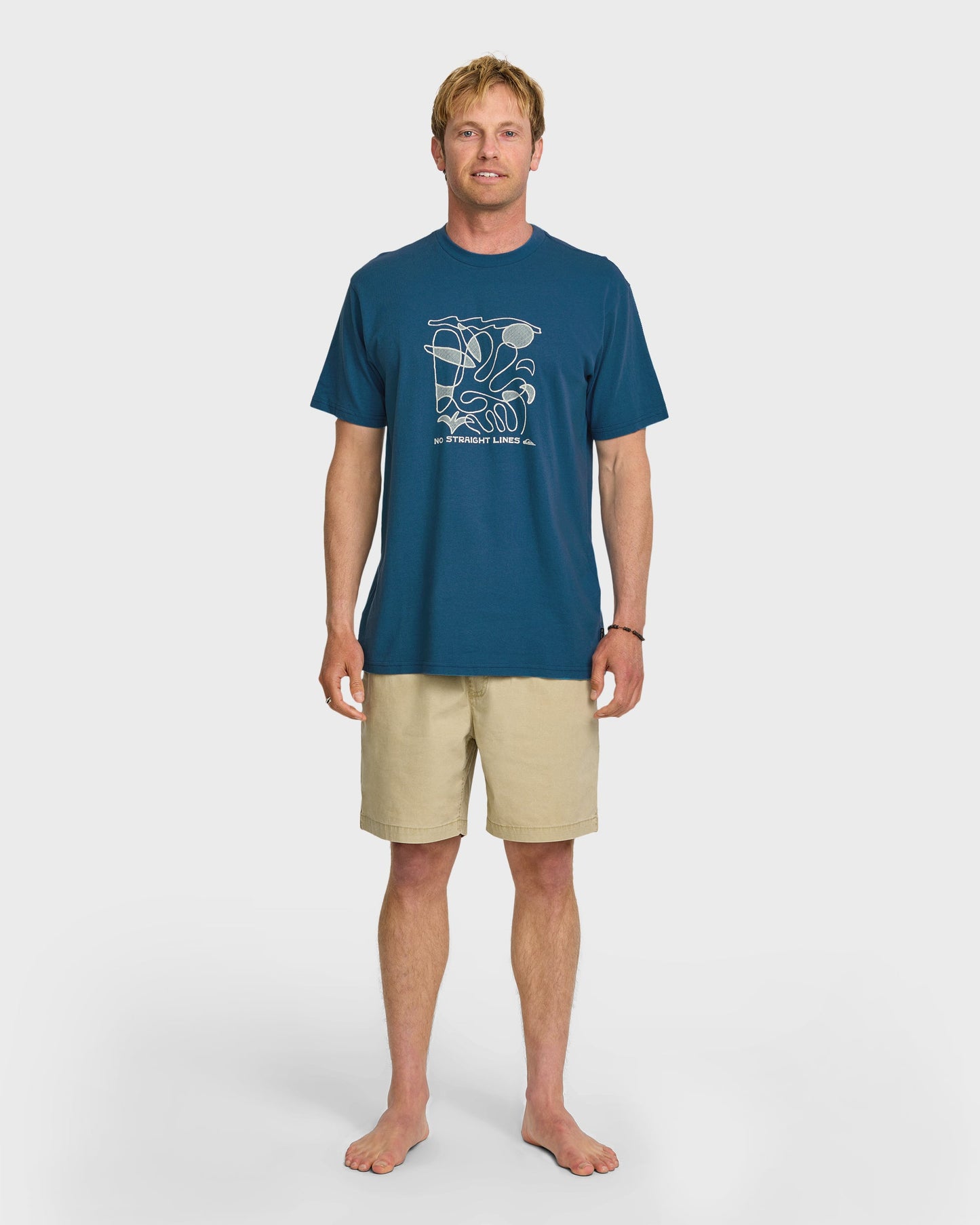 No Straight Lines Stw T-Shirt - Blue Steel Blue Steel Quick Silver