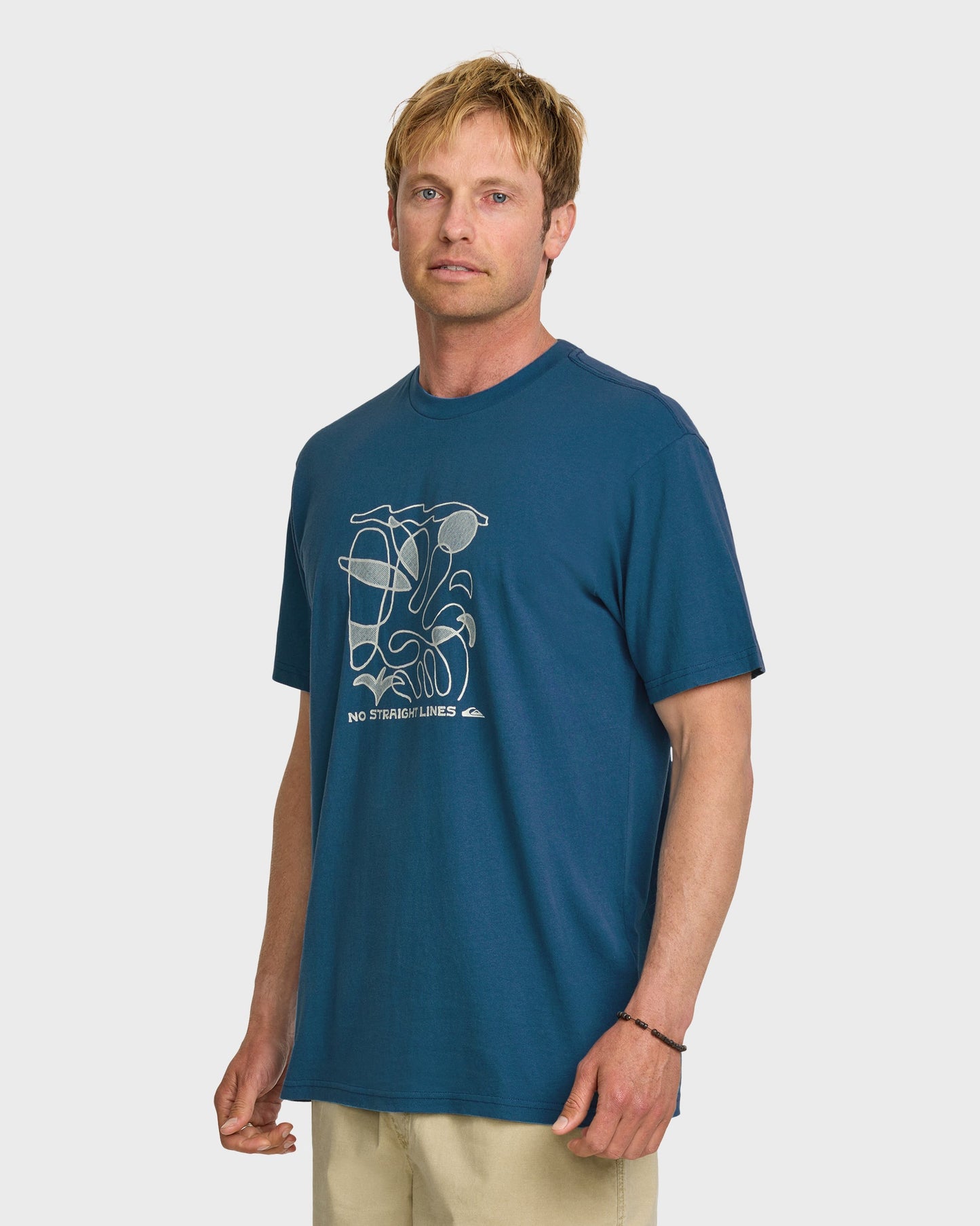 No Straight Lines Stw T-Shirt - Blue Steel Blue Steel Quick Silver