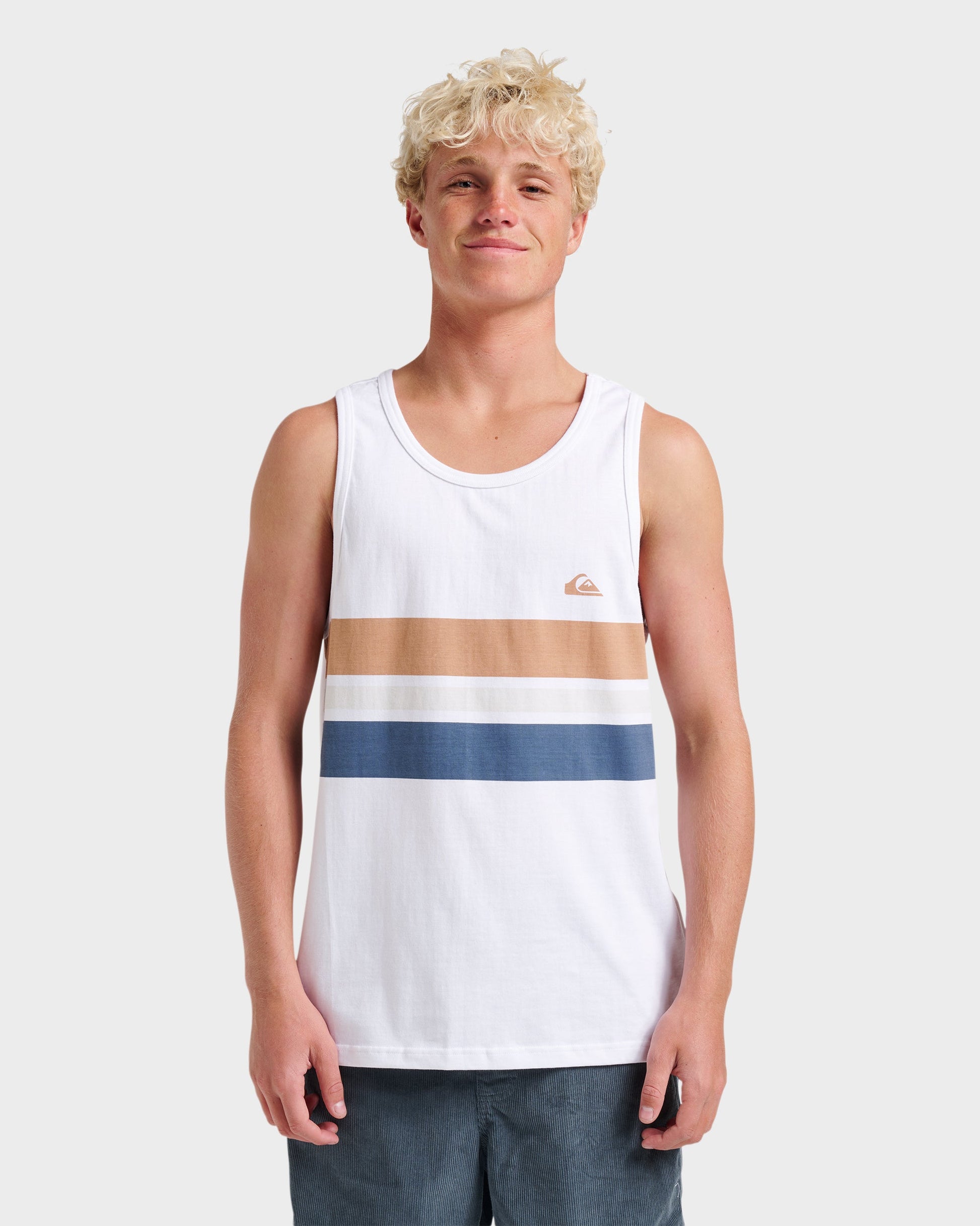 Og Stripe Tank - White White Quick Silver