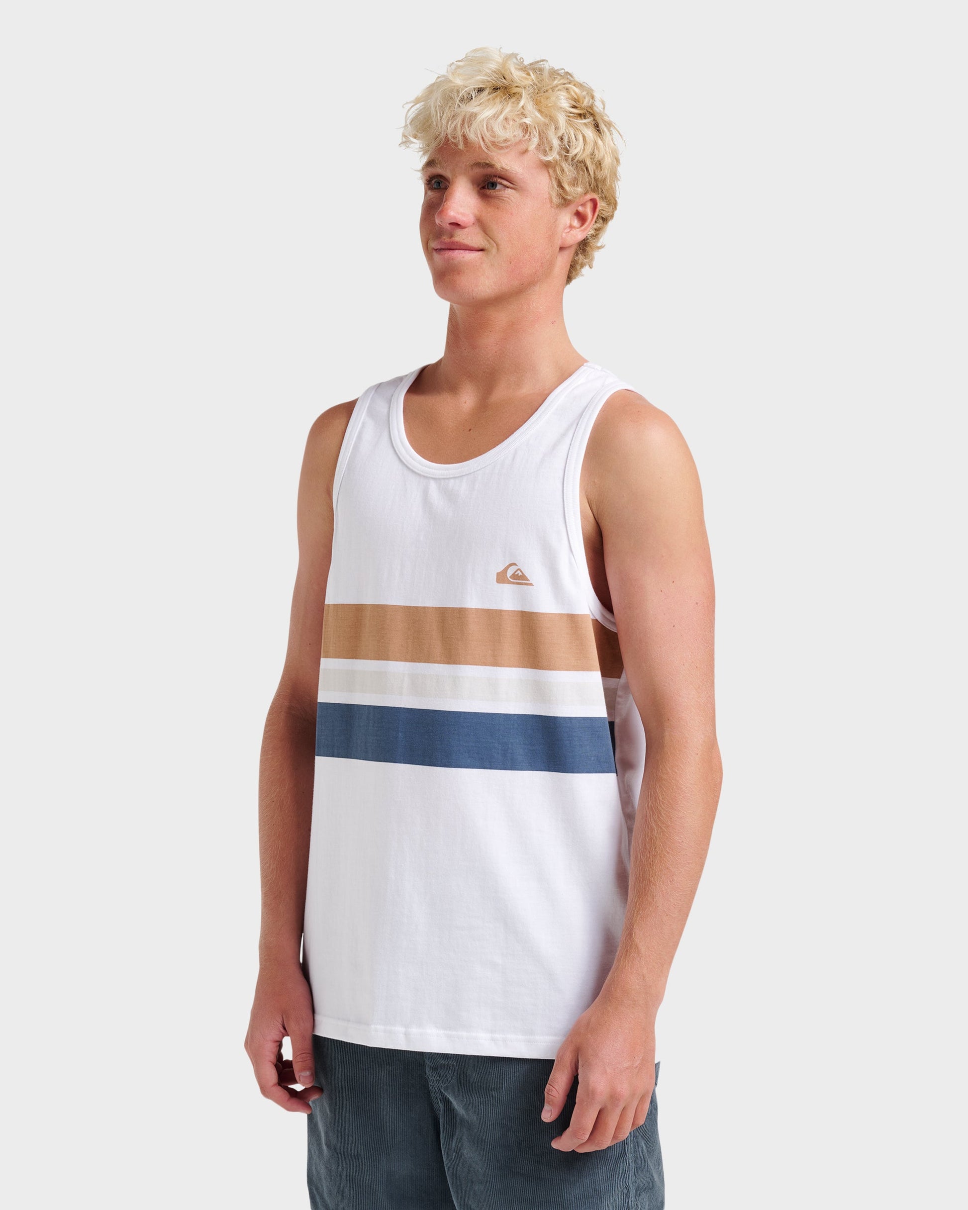 Og Stripe Tank - White White Quick Silver