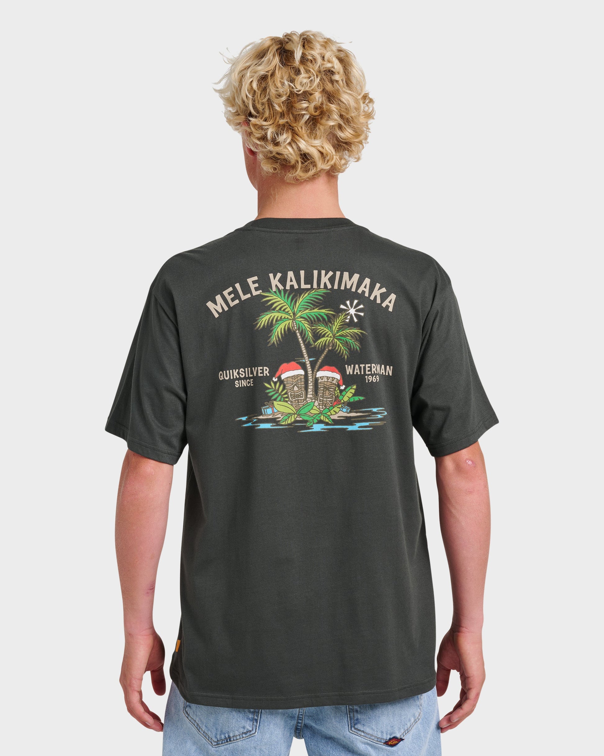 Waterman Tiki Holiday Classic T-shirt - Phantom Phantom Quick Silver