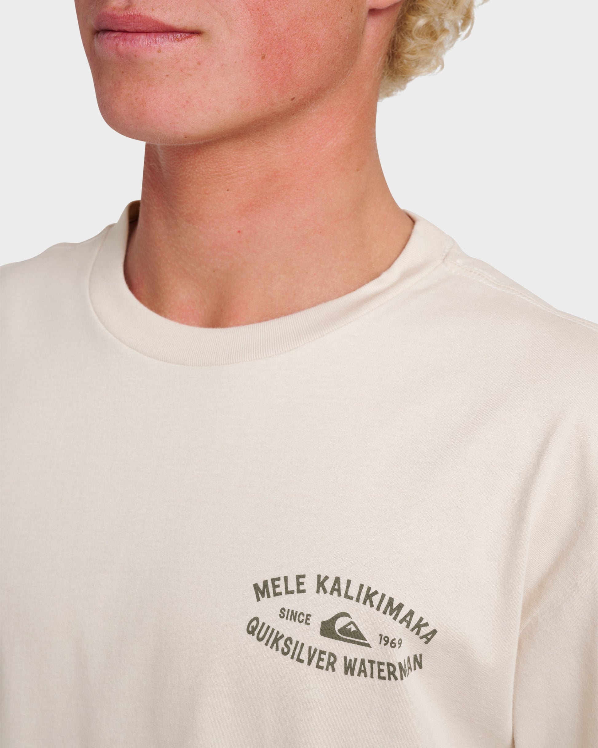 Waterman Tiki Holiday Classic T-shirt - Moonbeam Moonbeam Quick Silver