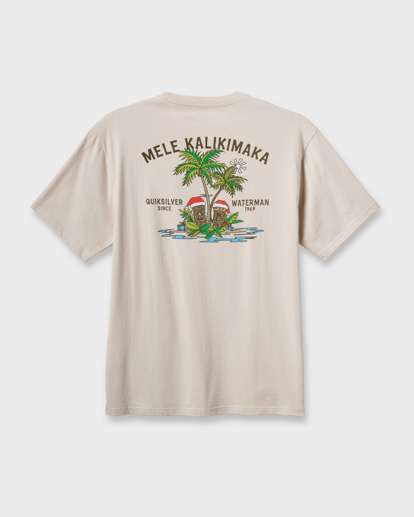 Waterman Tiki Holiday Classic T-shirt - Moonbeam Moonbeam Quick Silver