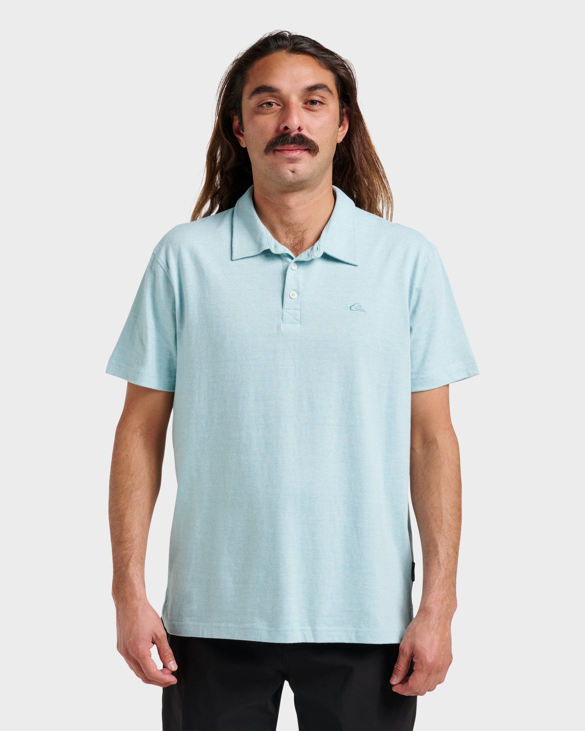 Sunset Cruise Polo Shirt - Dusty Turquoise Dusty Turquoise Quick Silver