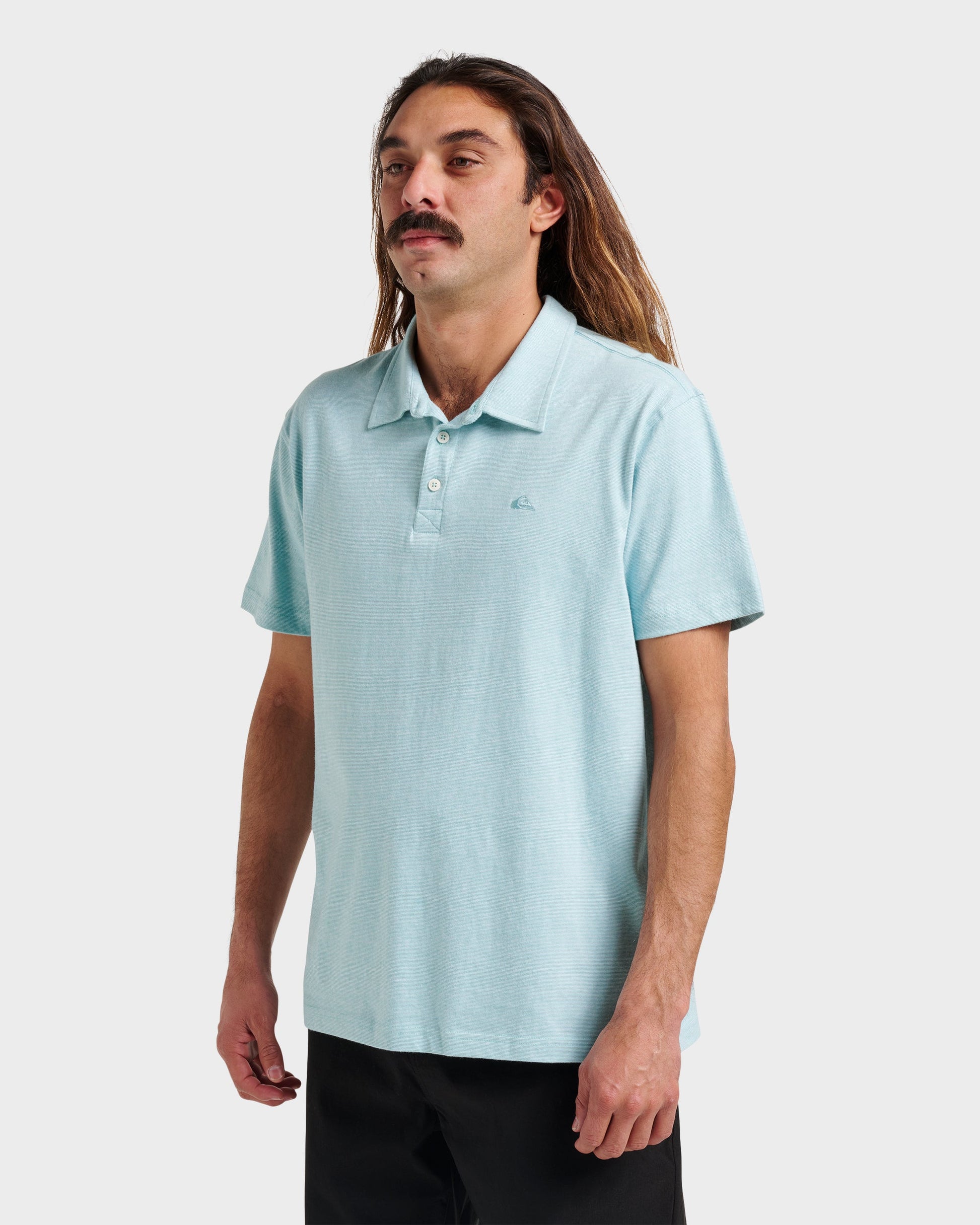 Sunset Cruise Polo Shirt - Dusty Turquoise Dusty Turquoise Quick Silver