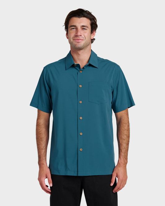 Chaser Short Sleeve Woven Shirt - Real Teal Real Teal Quick Silver