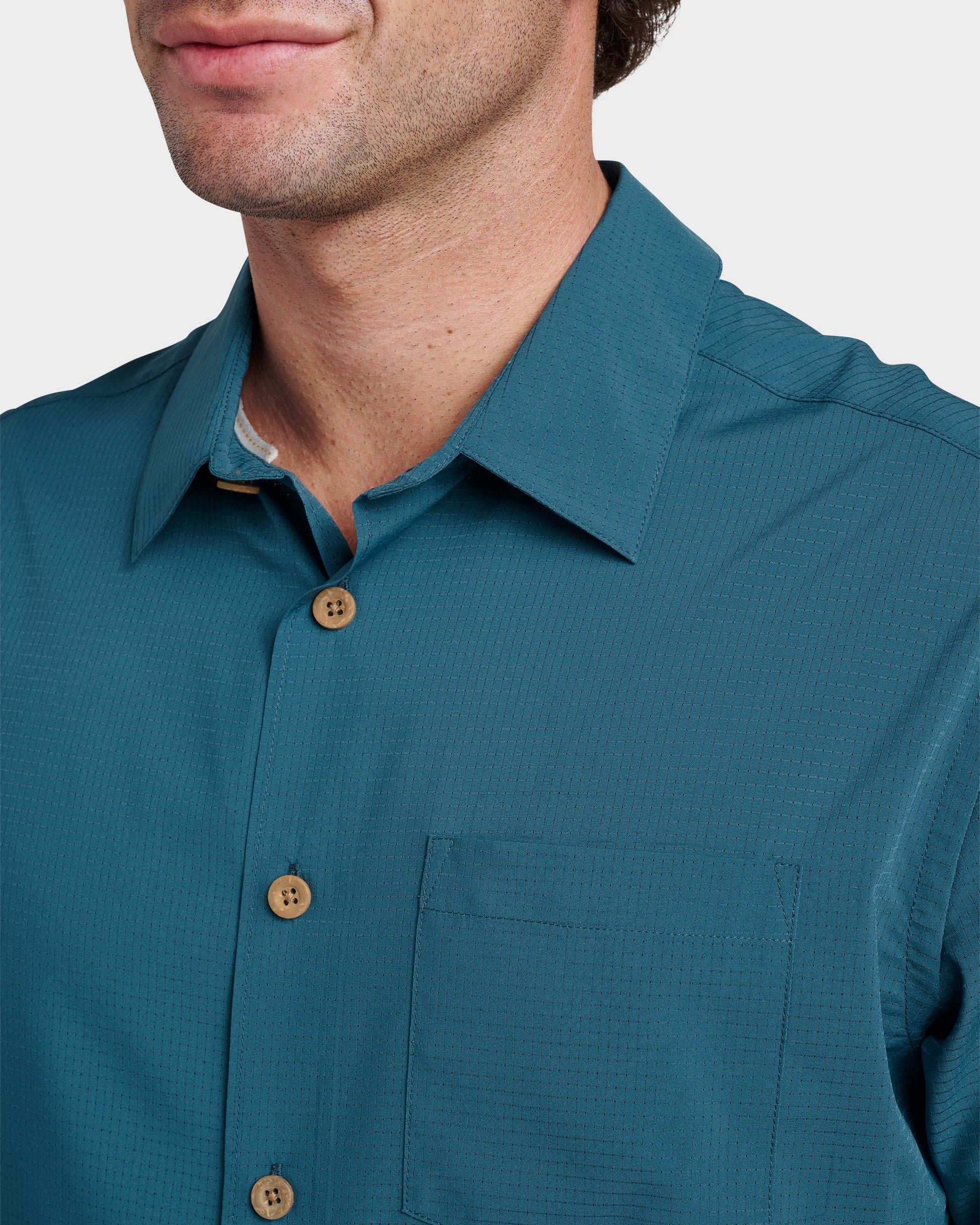 Chaser Short Sleeve Woven Shirt - Real Teal Real Teal Quick Silver