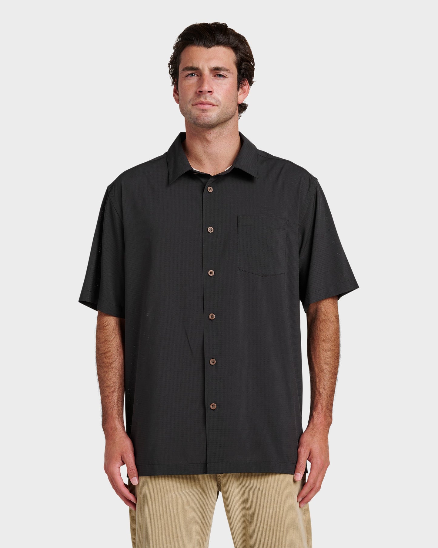 Chaser Short Sleeve Woven Shirt - Phantom Phantom Quick Silver