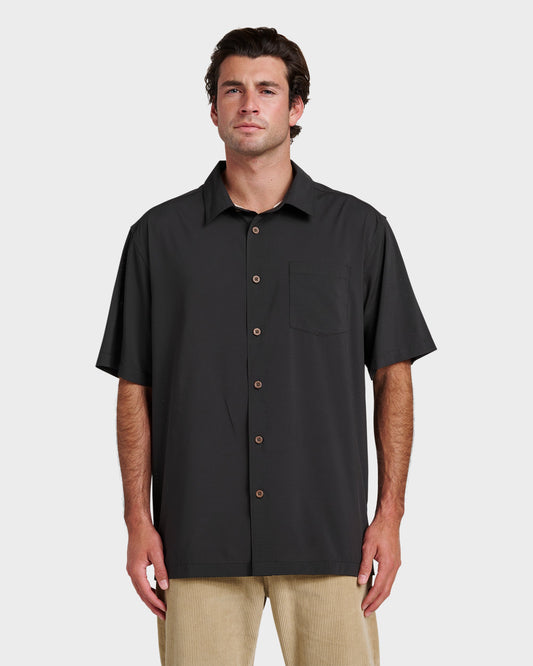 Chaser Short Sleeve Woven Shirt - Phantom Phantom Quick Silver