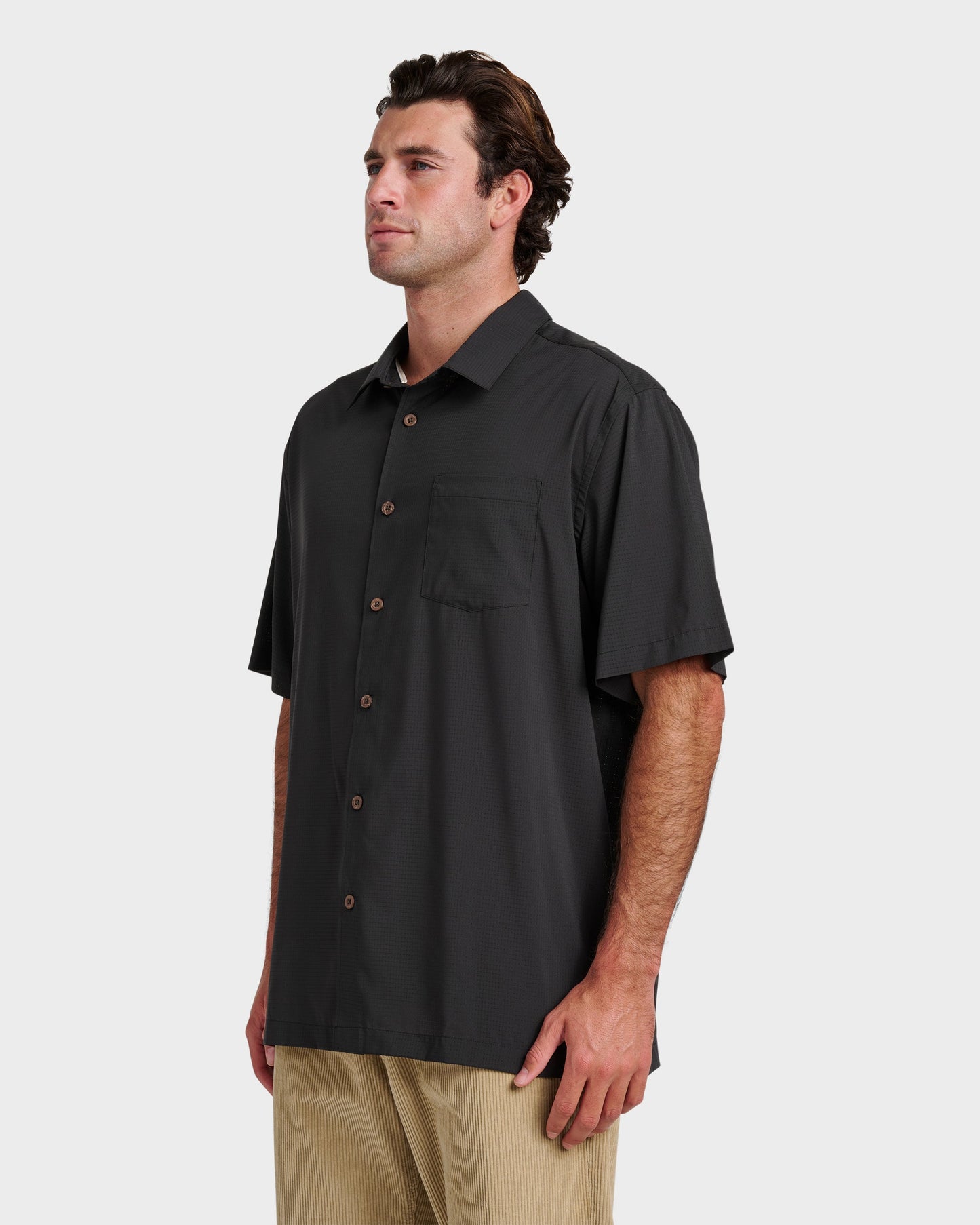 Chaser Short Sleeve Woven Shirt - Phantom Phantom Quick Silver