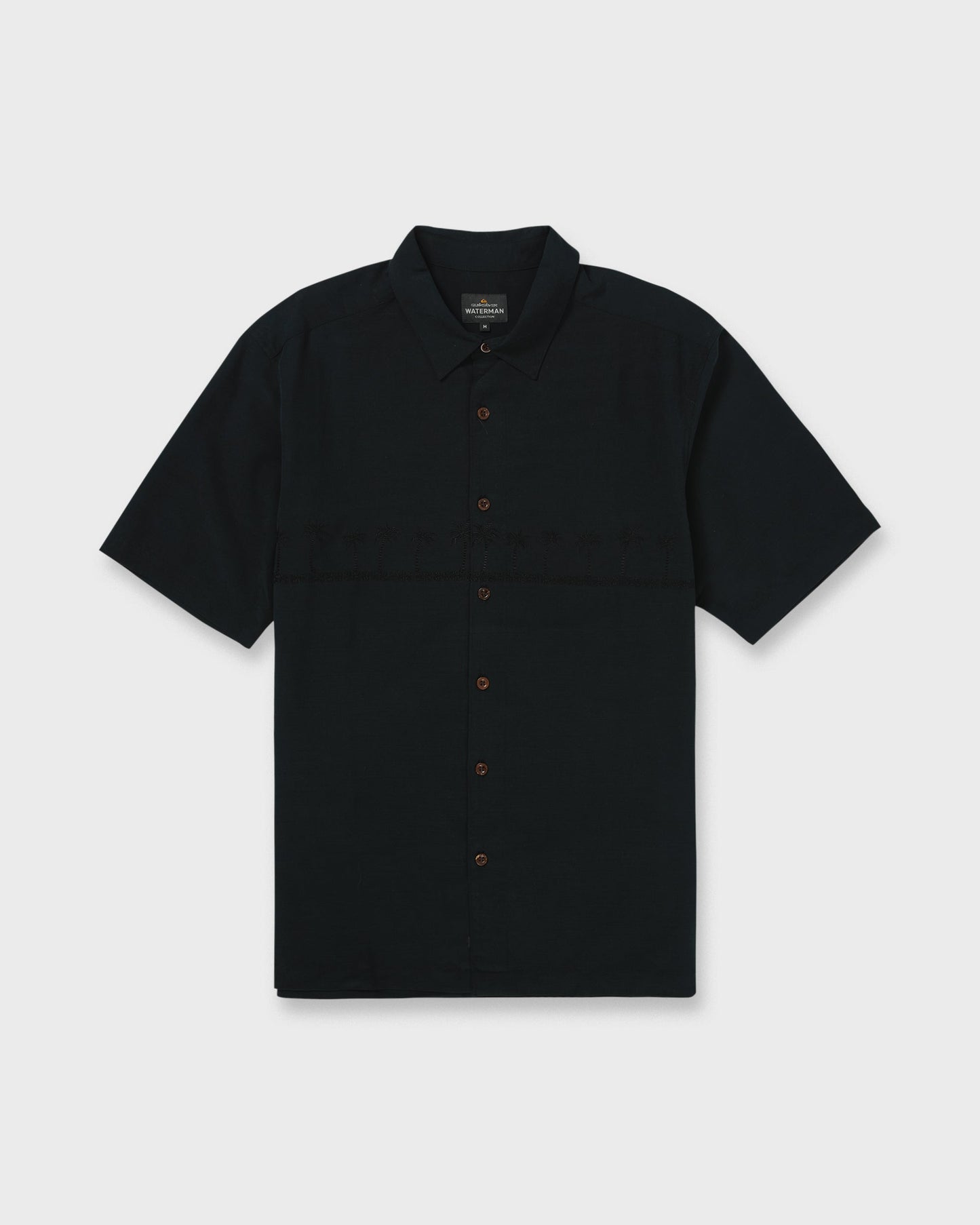 Waterman Tahiti Palms Premium Anti-Wrinkle Shirt - Black Black Quick Silver