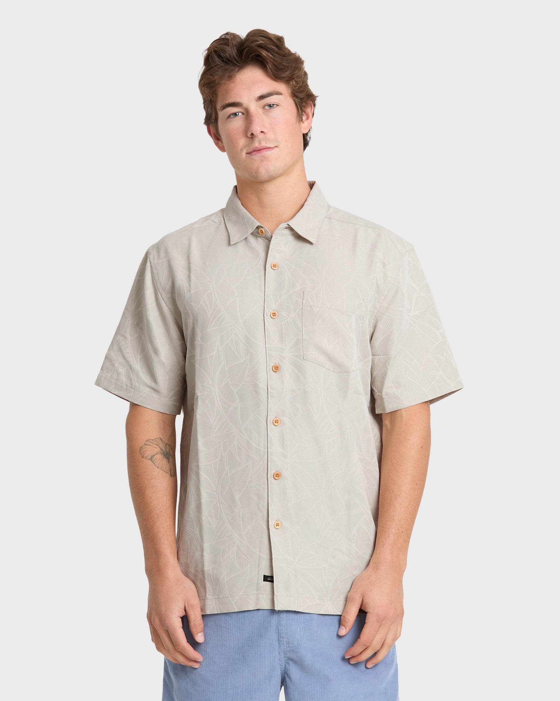 Waterman Island Jungle Shirt - Pelican Pelican Quick Silver