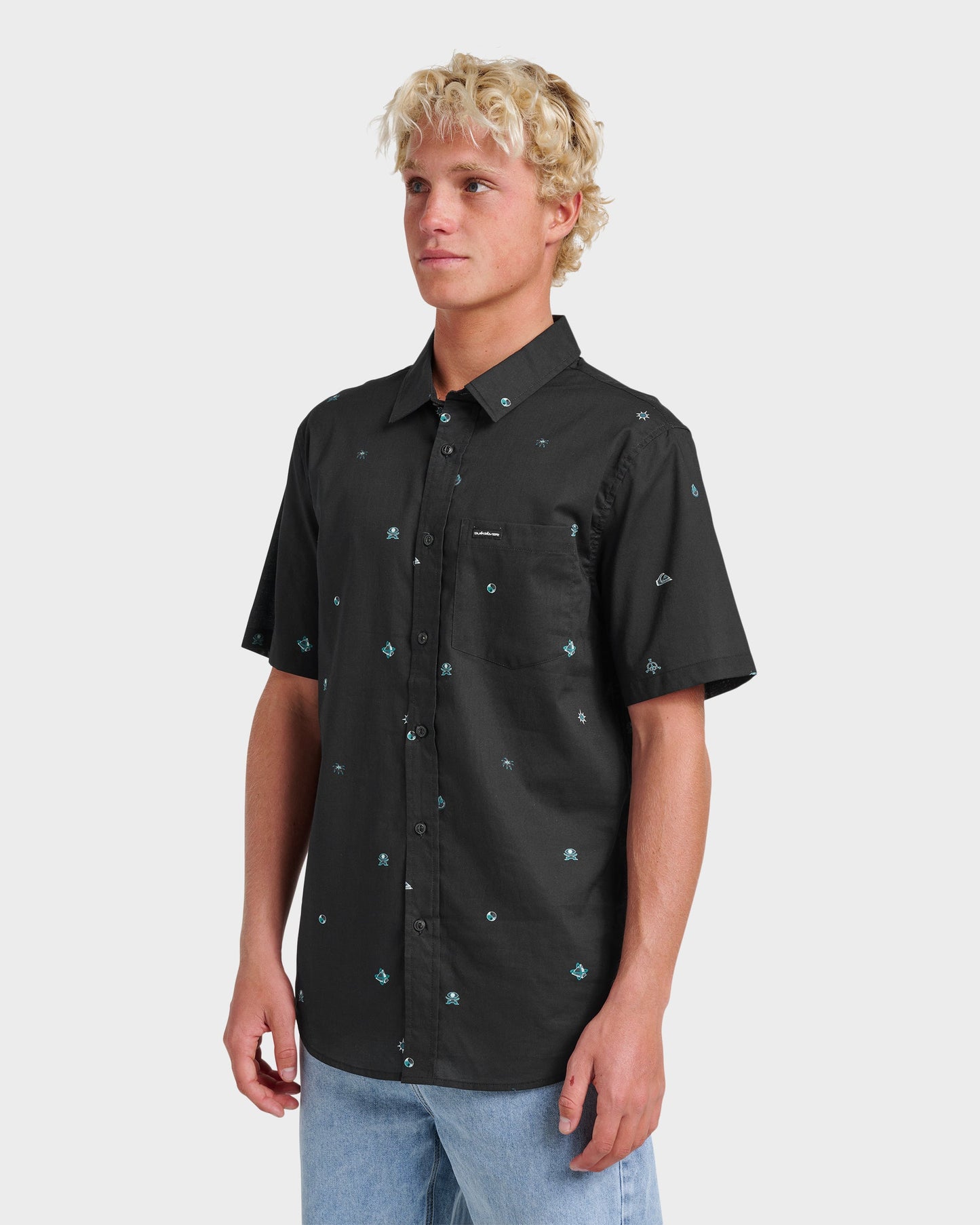 Mini Dimensions Classic Short Sleeve Shirt - Black Black Quick Silver