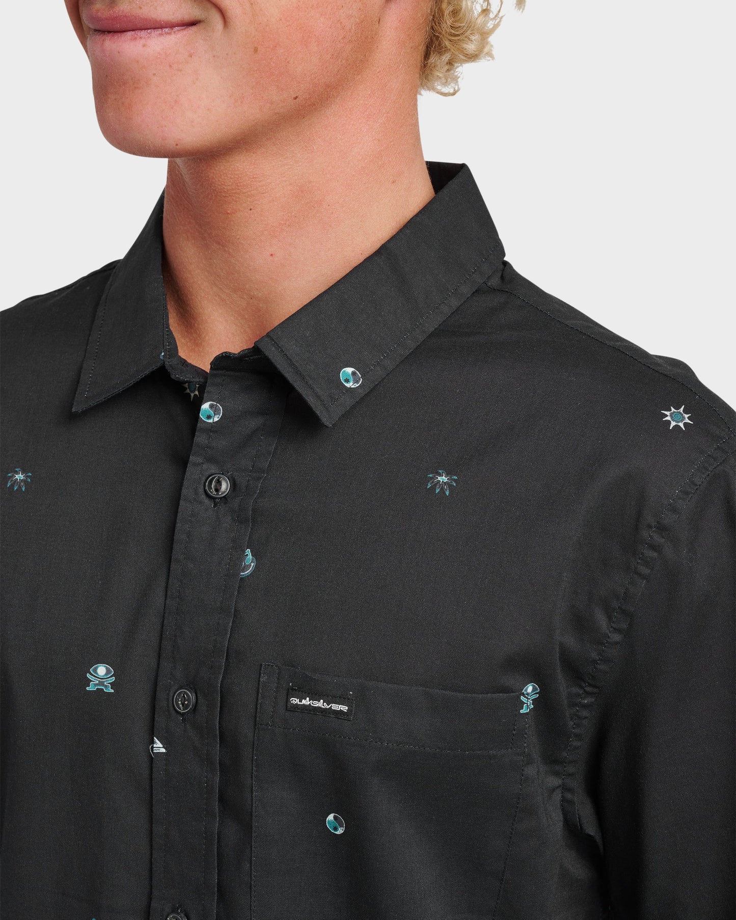 Mini Dimensions Classic Short Sleeve Shirt - Black Black Quick Silver