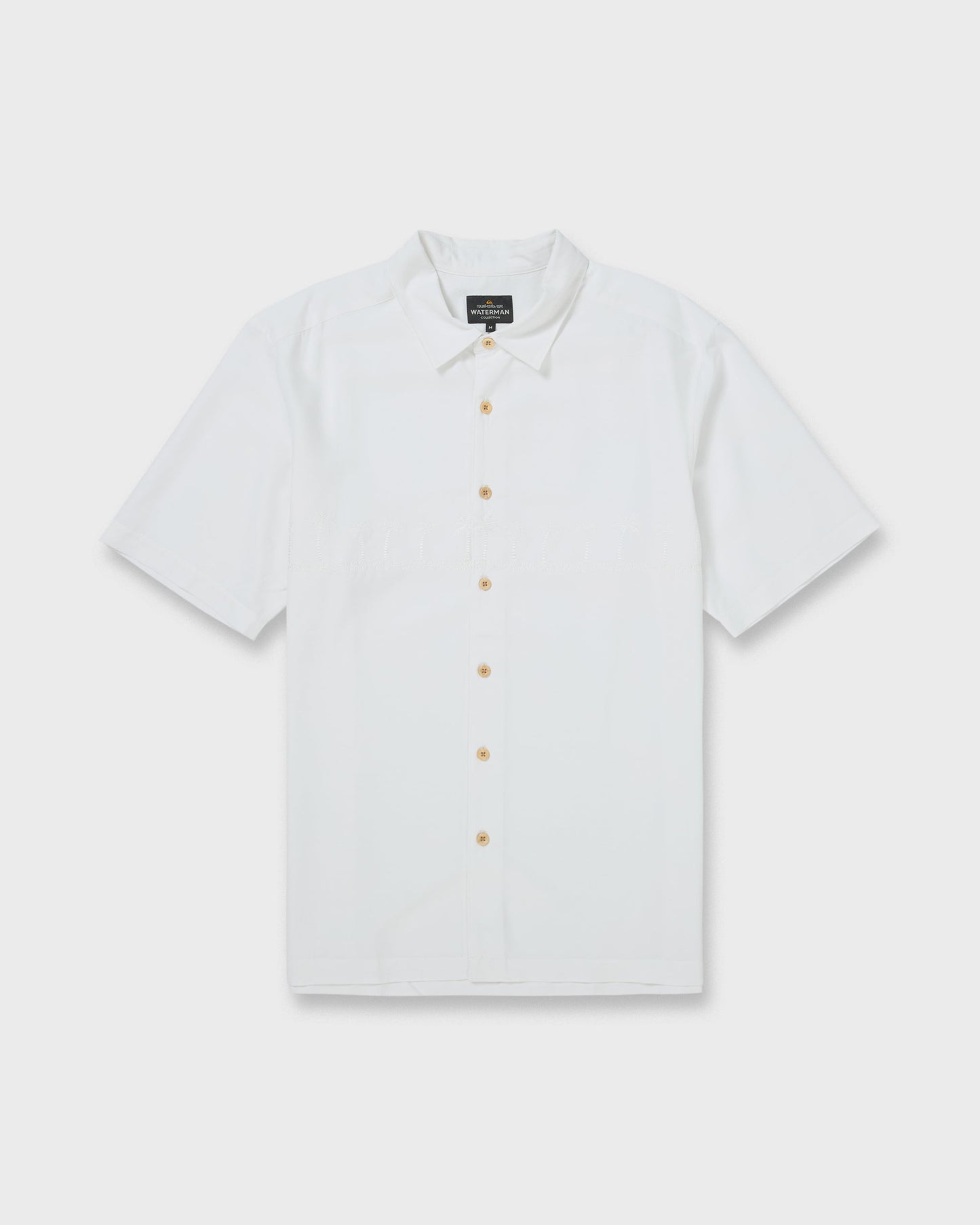 Waterman Tahiti Palms Premium Anti-Wrinkle Shirt - White White Quick Silver
