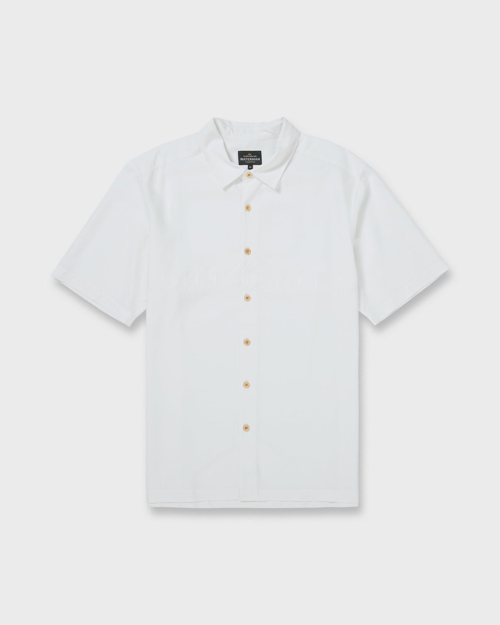 Waterman Tahiti Palms Premium Anti-Wrinkle Shirt - White White Quick Silver
