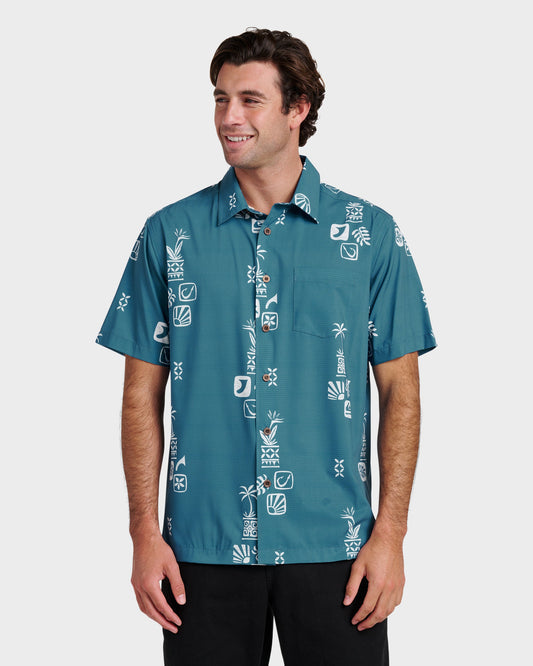 Waterman Mystic Fin Shirt - Real Teal Real Teal Quick Silver