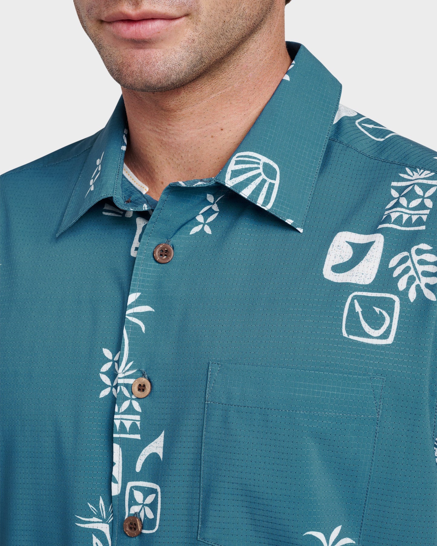Waterman Mystic Fin Shirt - Real Teal Real Teal Quick Silver