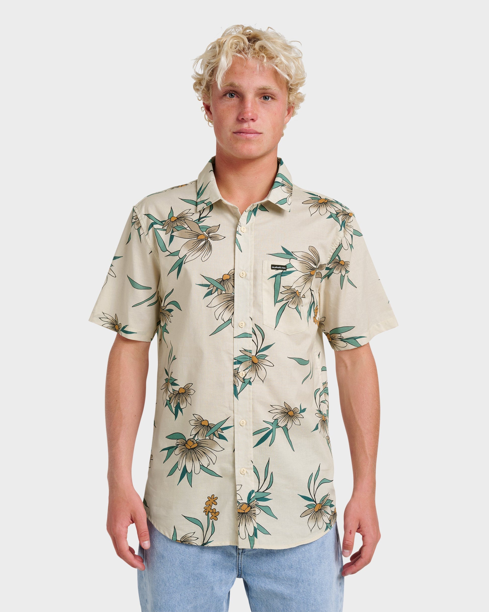 Costal Flora Classic Short Sleeve Shirt - Moonstruck Moonstruck Quick Silver