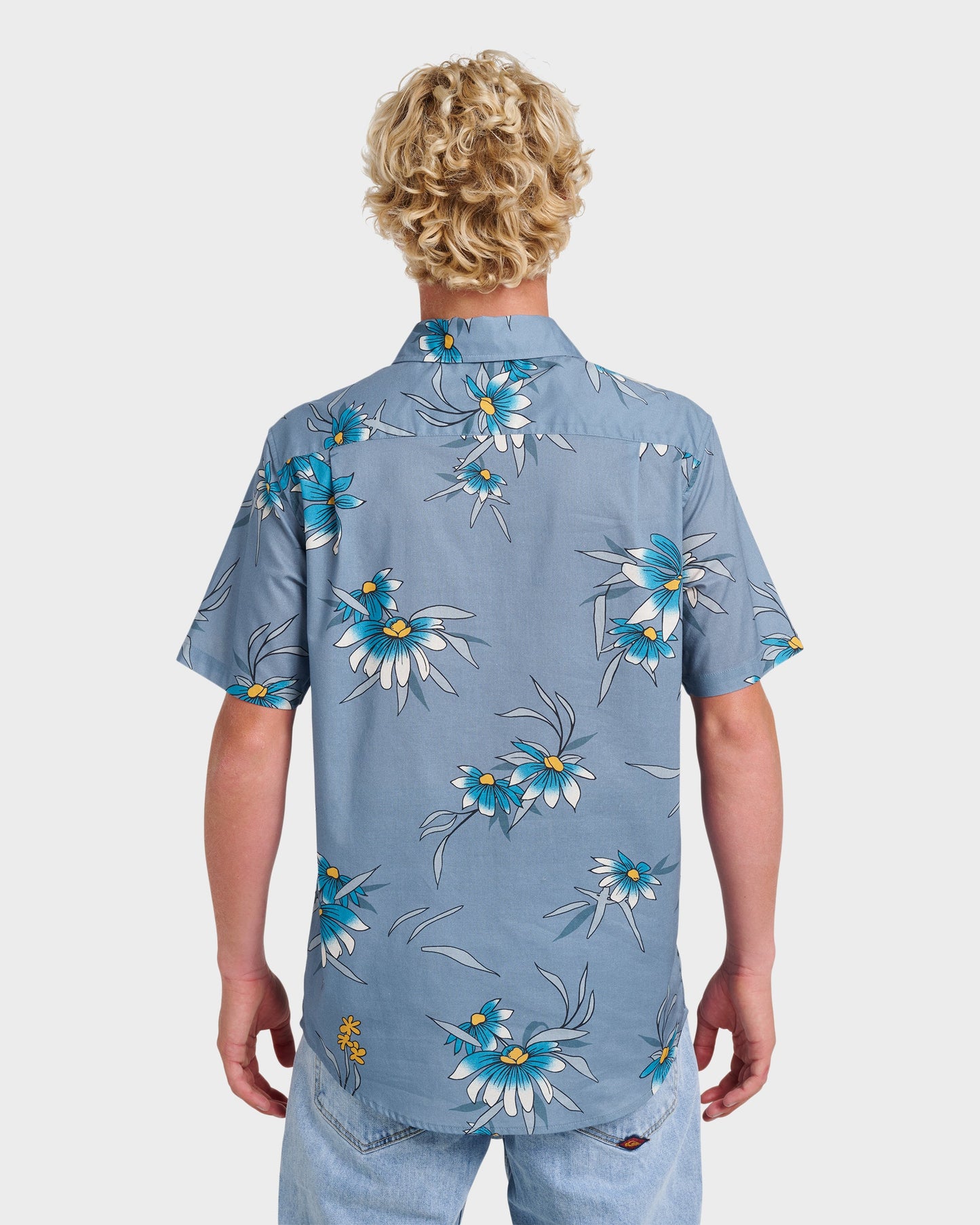 Costal Flora Classic Short Sleeve Shirt - Coronet Blue Coronet Blue Quick Silver