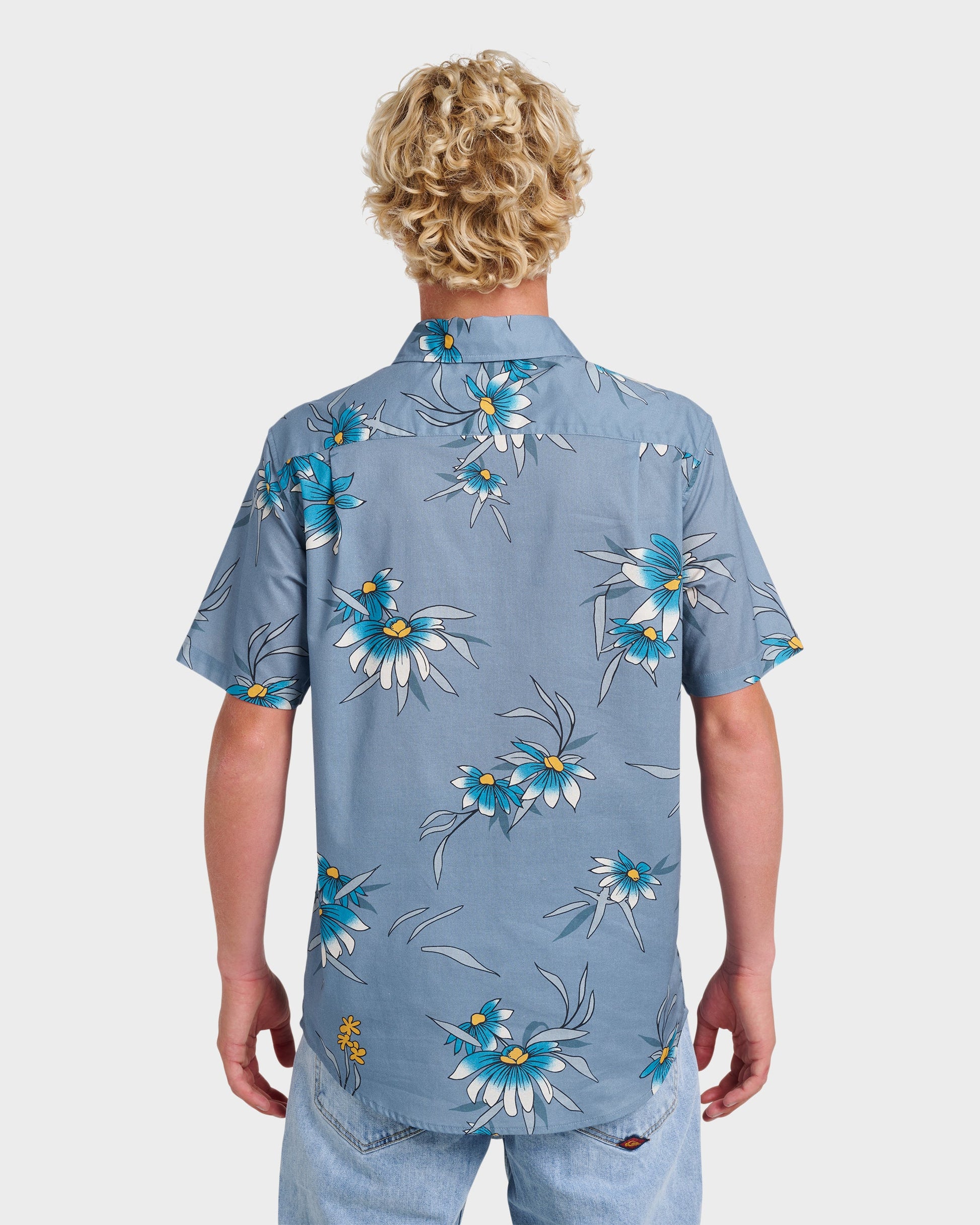 Costal Flora Classic Short Sleeve Shirt - Coronet Blue Coronet Blue Quick Silver