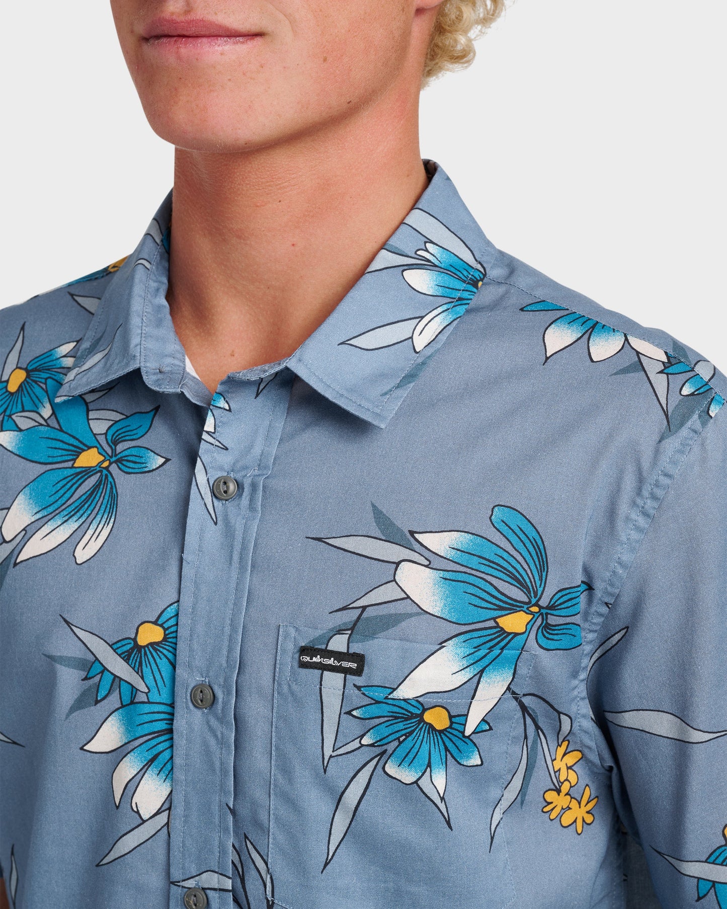 Costal Flora Classic Short Sleeve Shirt - Coronet Blue Coronet Blue Quick Silver