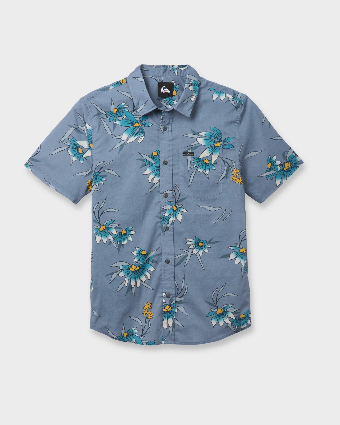 Costal Flora Classic Short Sleeve Shirt - Coronet Blue Coronet Blue Quick Silver