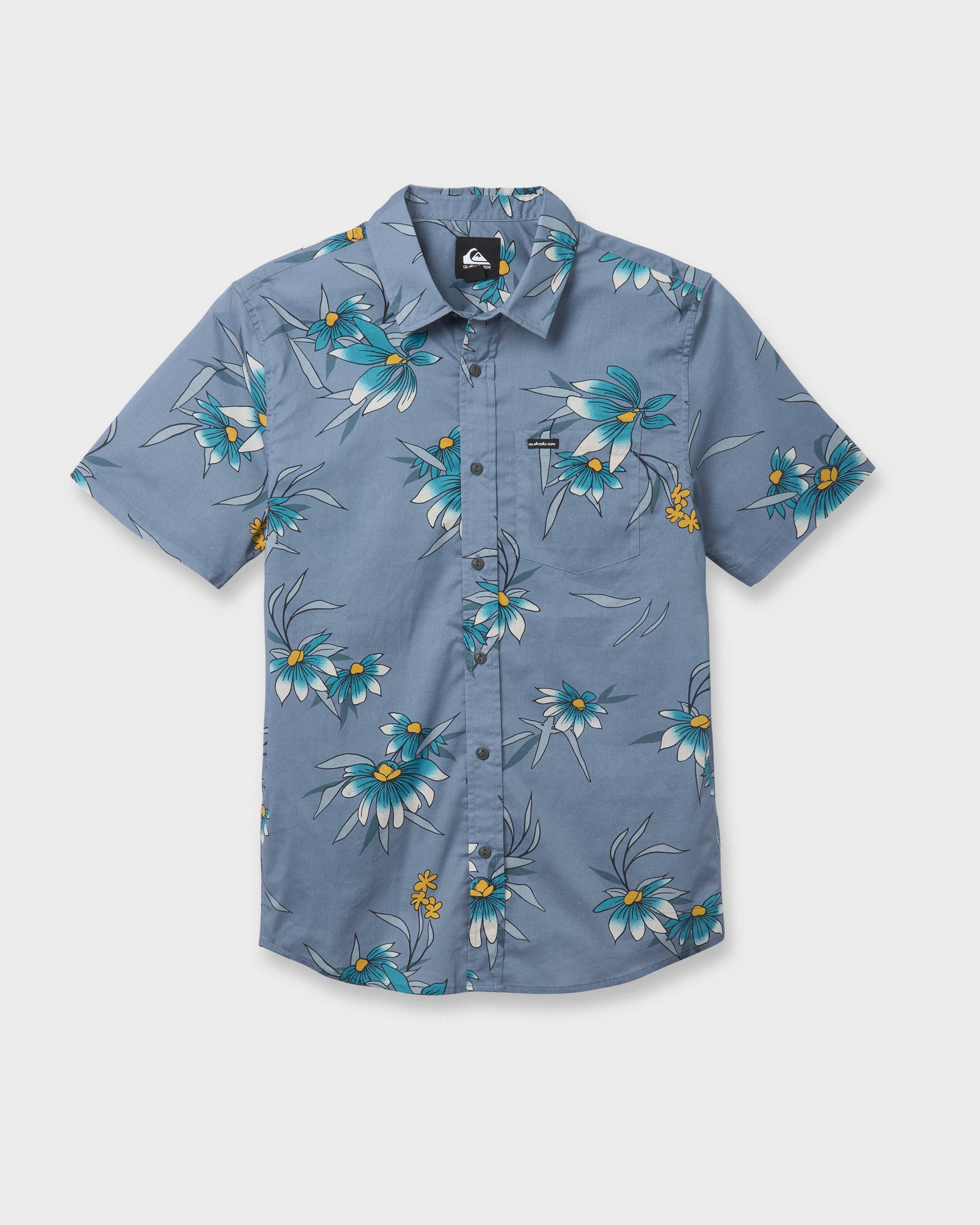 Costal Flora Classic Short Sleeve Shirt - Coronet Blue Coronet Blue Quick Silver