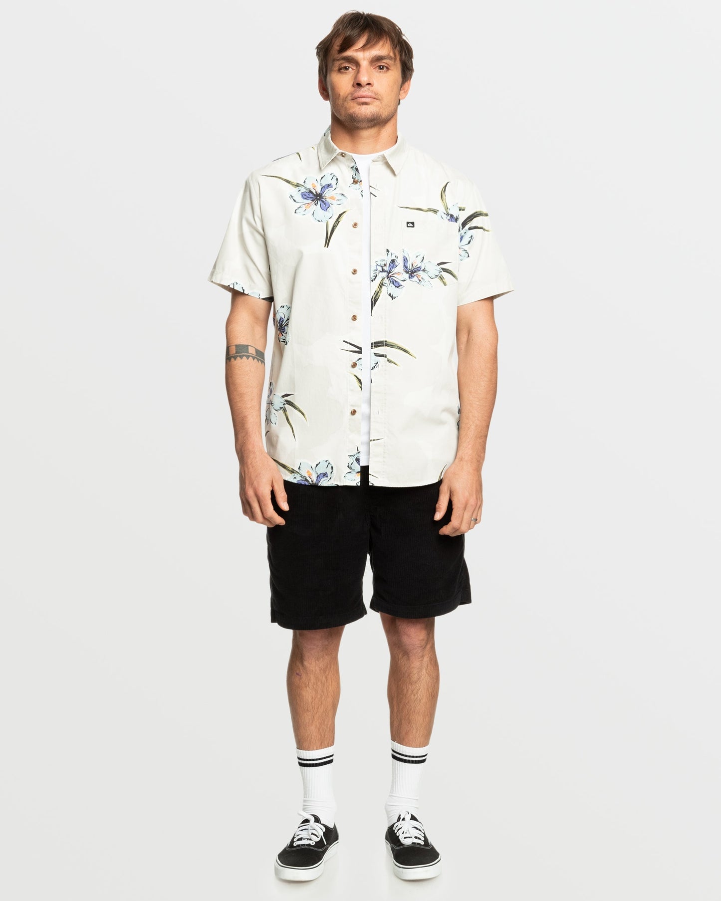 Apero Organic Classics Short Sleeve Shirt - Silver Birch Print Silver Birch Print Quick Silver