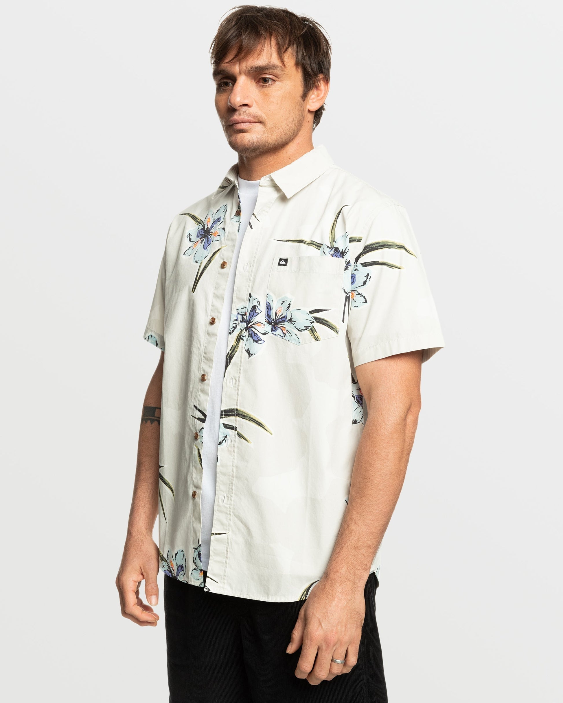 Apero Organic Classics Short Sleeve Shirt - Silver Birch Print Silver Birch Print Quick Silver